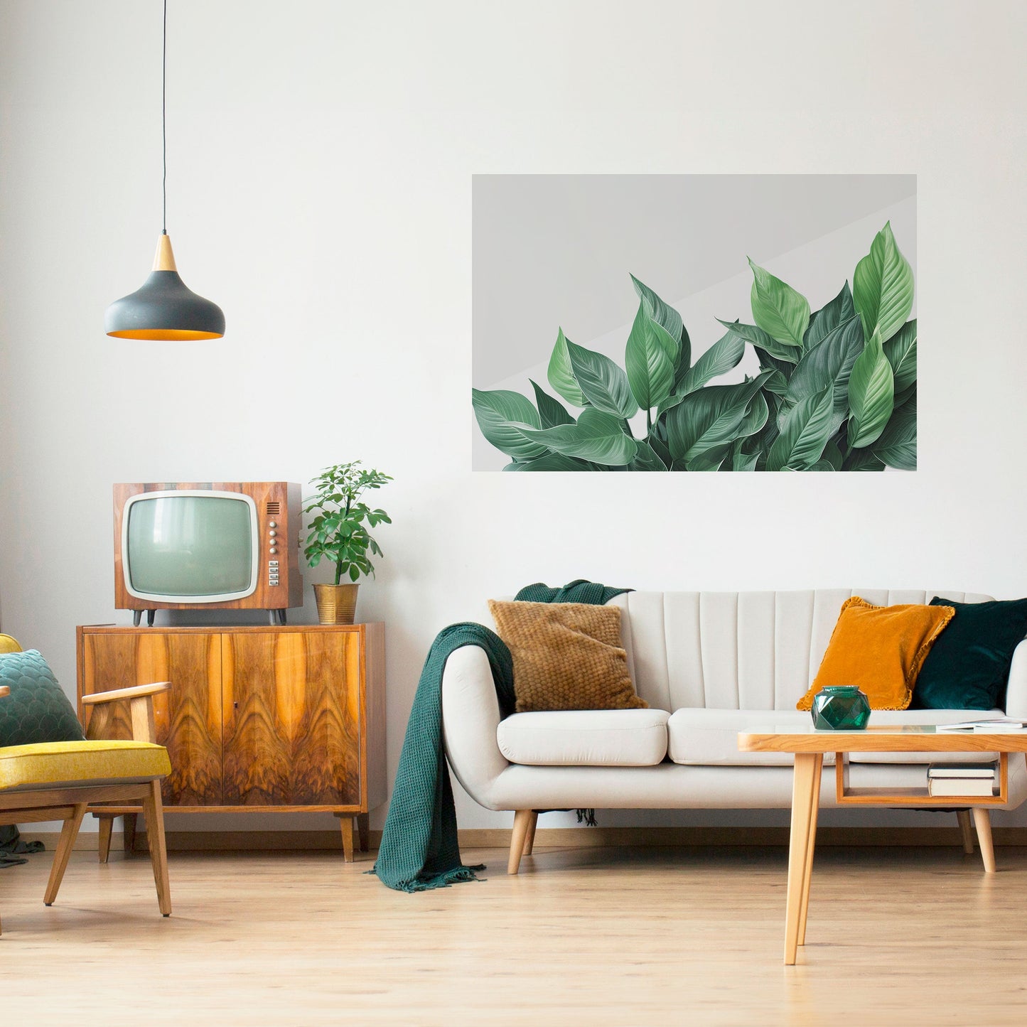 Poster orizzontale staccabile e attaccabile LUSH LEAFY WHIMSY