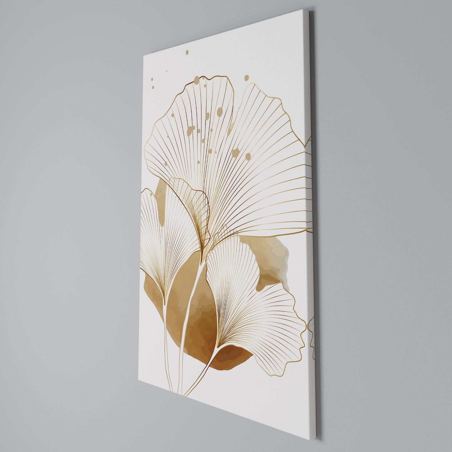 GOLDEN GINKGO DREAMS Stampa su Tela Verticale