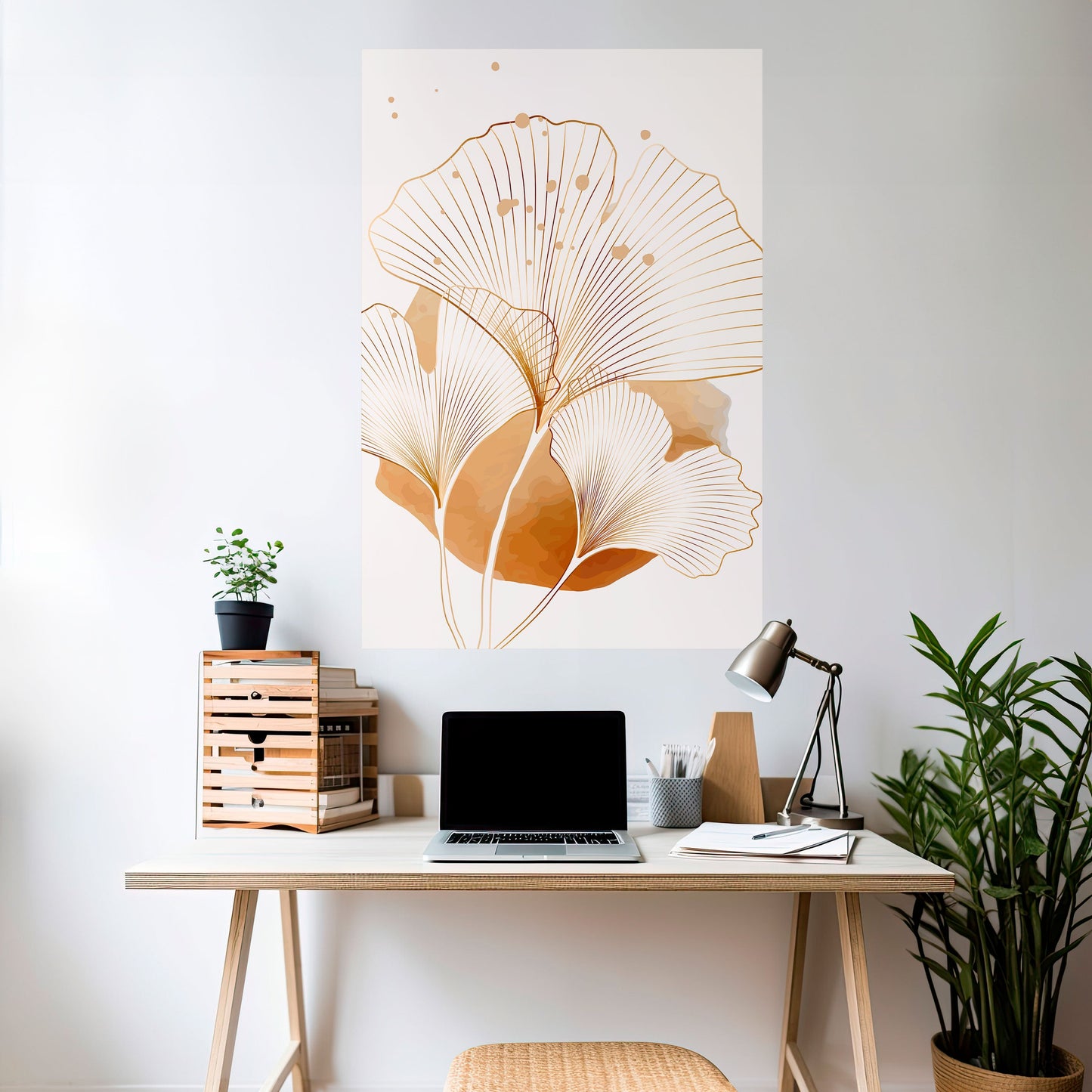 Poster verticale staccabile e attaccabile GOLDEN GINKGO DREAMS