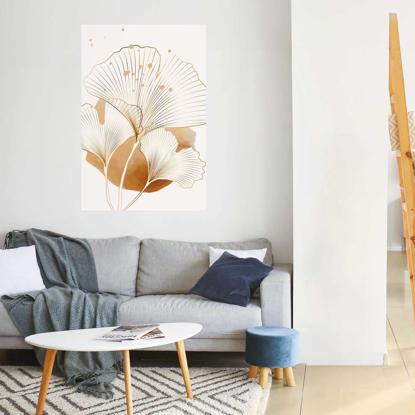Poster verticale staccabile e attaccabile GOLDEN GINKGO DREAMS