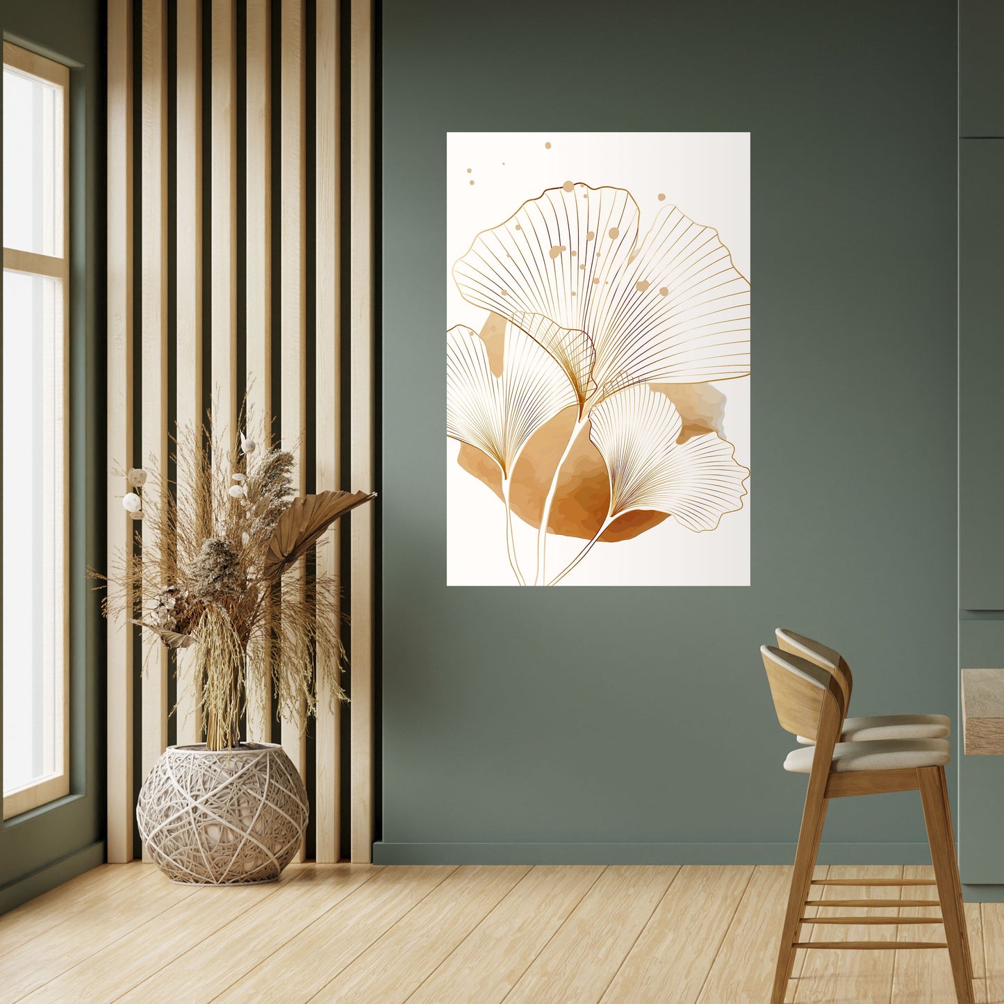 Poster verticale staccabile e attaccabile GOLDEN GINKGO DREAMS