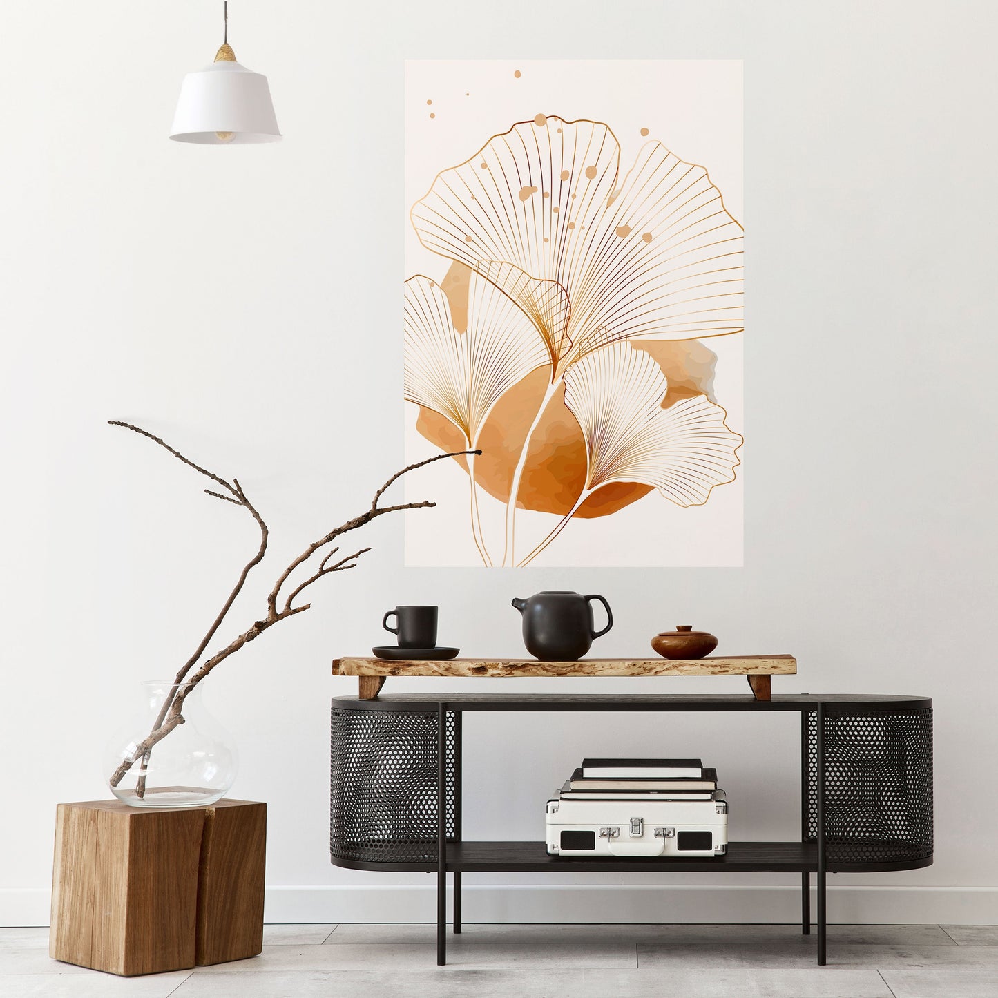 Poster verticale staccabile e attaccabile GOLDEN GINKGO DREAMS