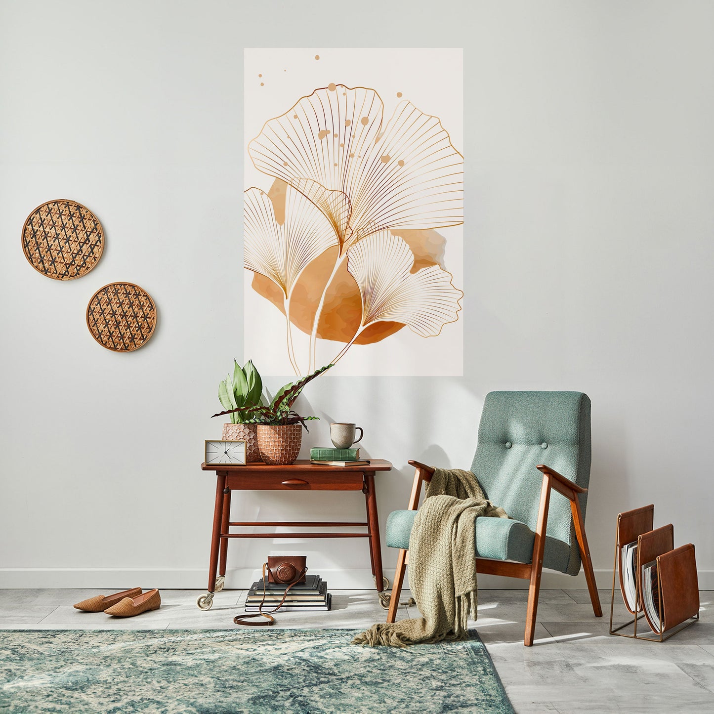 Poster verticale staccabile e attaccabile GOLDEN GINKGO DREAMS