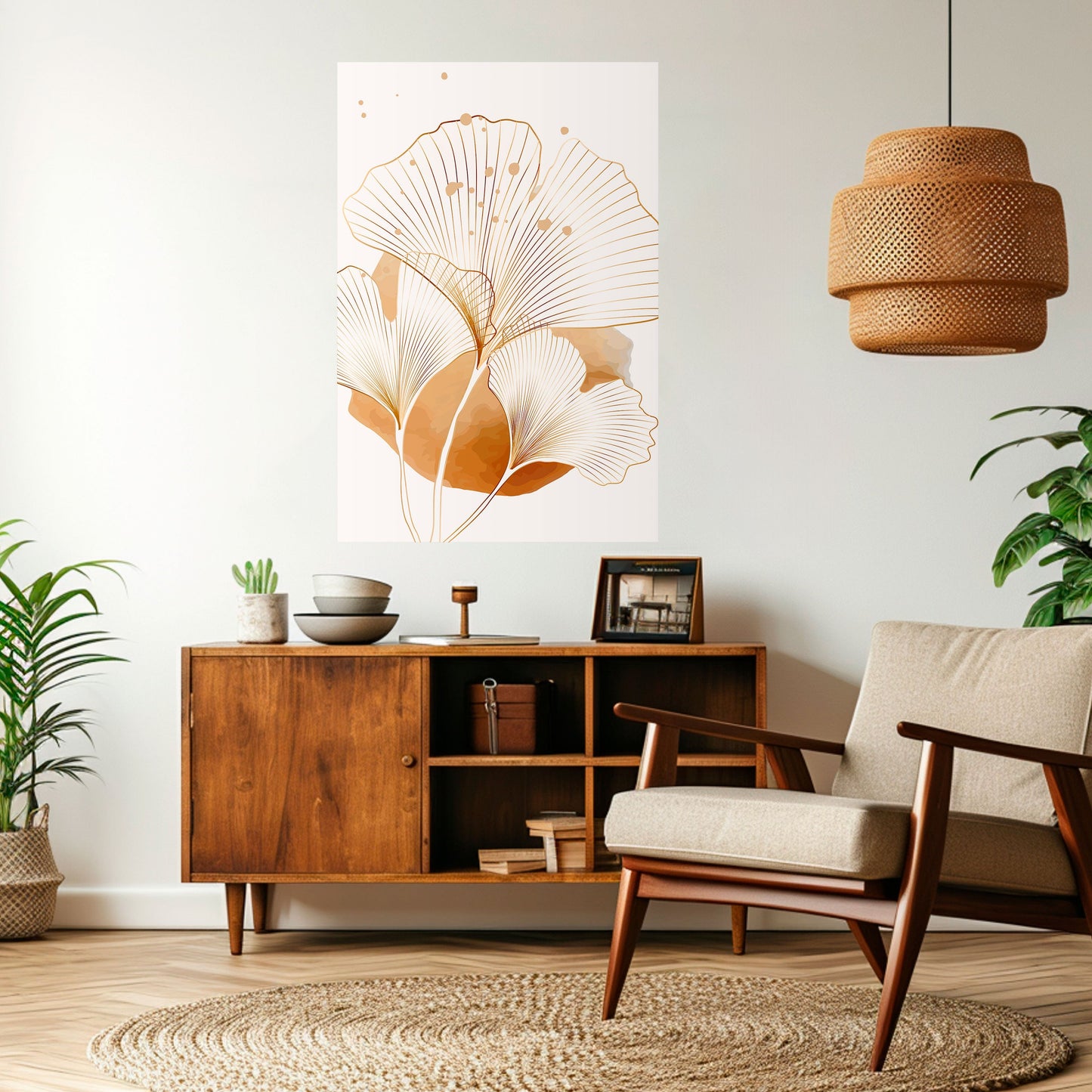 Poster verticale staccabile e attaccabile GOLDEN GINKGO DREAMS