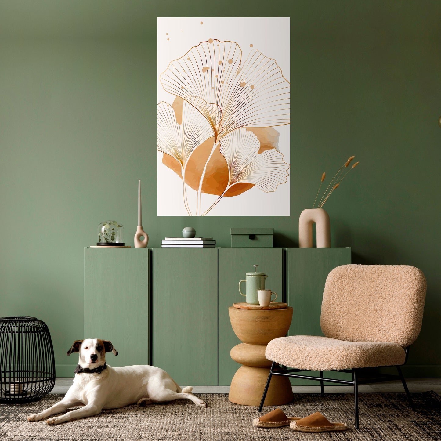 Poster verticale staccabile e attaccabile GOLDEN GINKGO DREAMS
