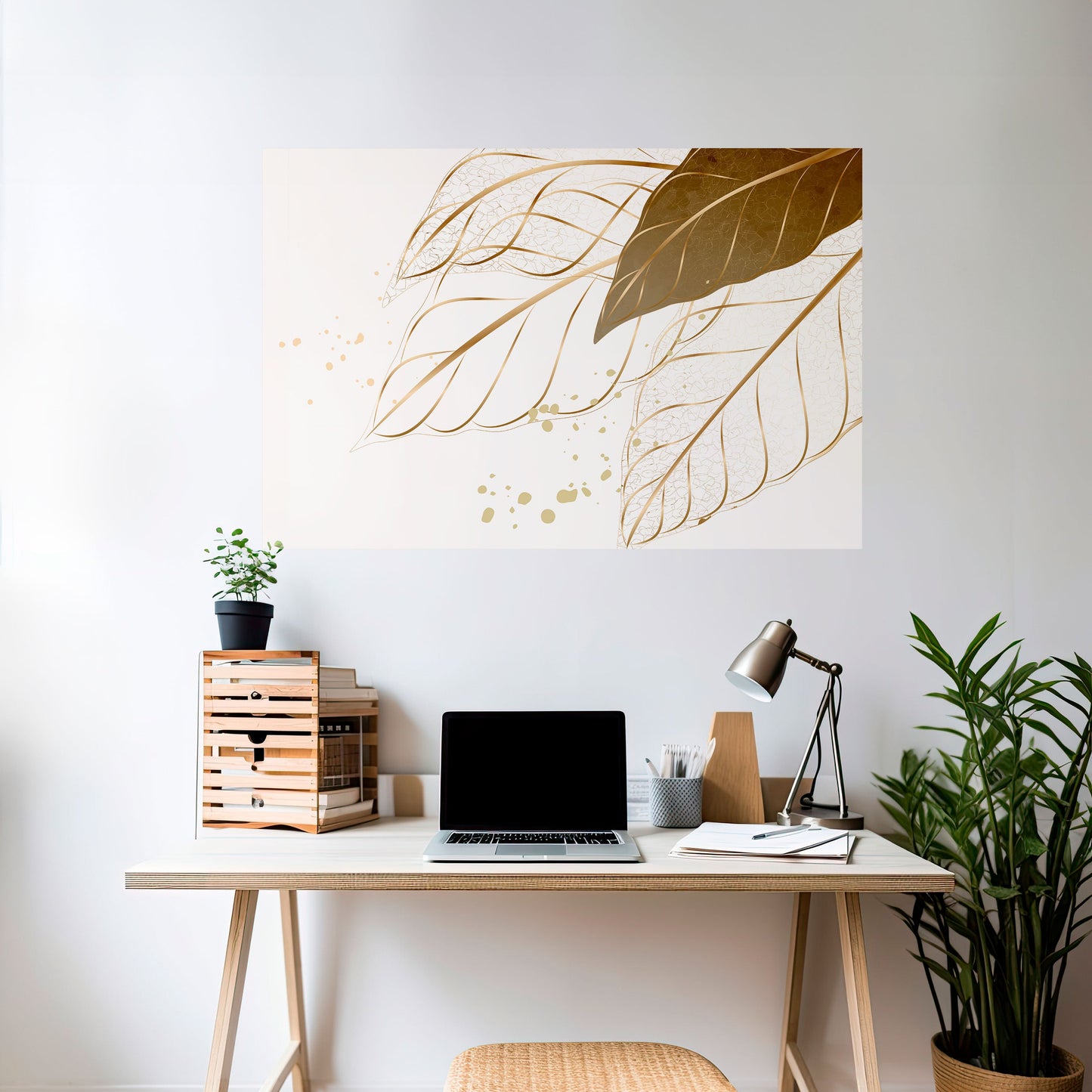 ELEGANZA NEL FOGLIAME Poster orizzontale staccabile e attaccabile