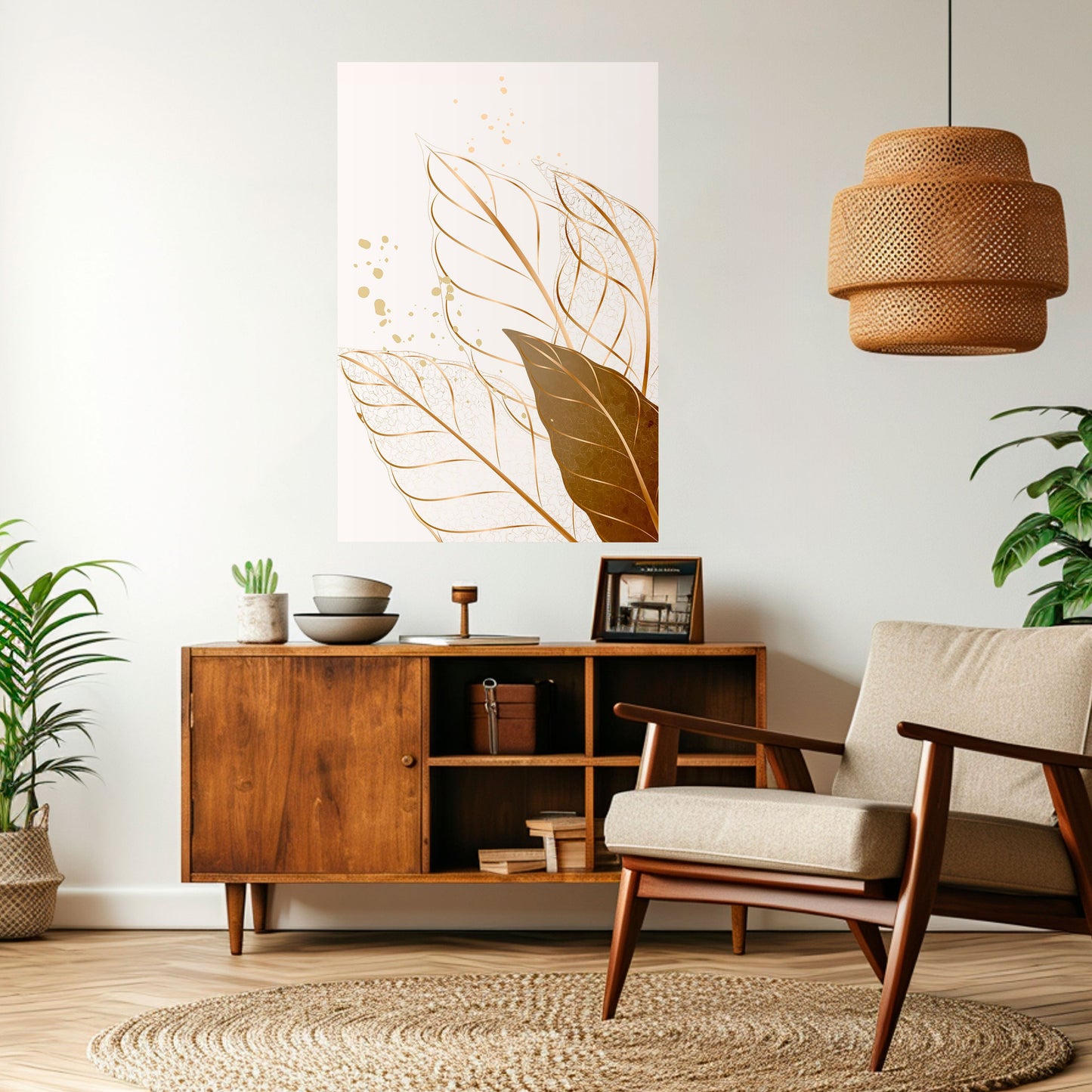 ELEGANZA NEL FOGLIAME Poster verticale staccabile e attaccabile