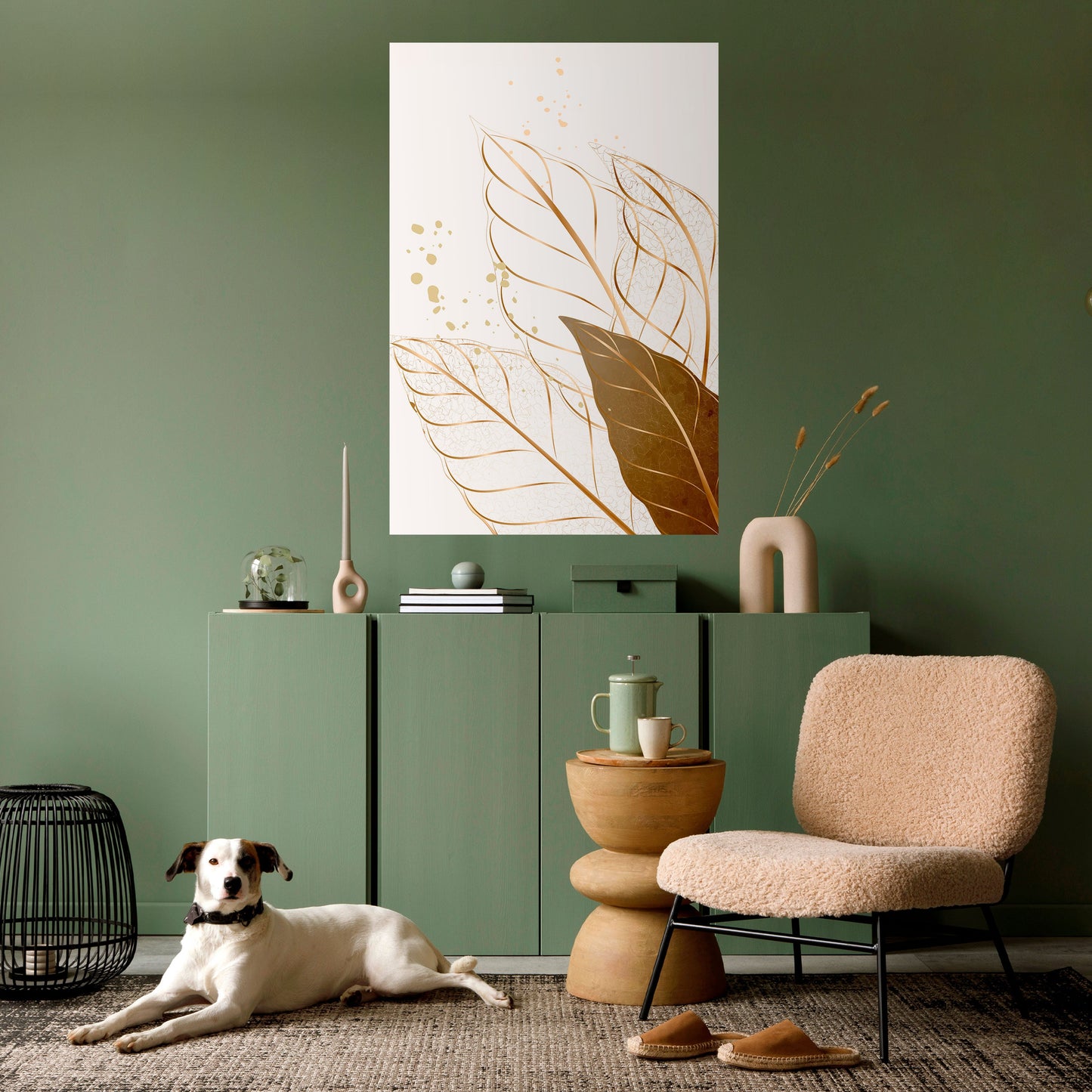 ELEGANZA NEL FOGLIAME Poster verticale staccabile e attaccabile