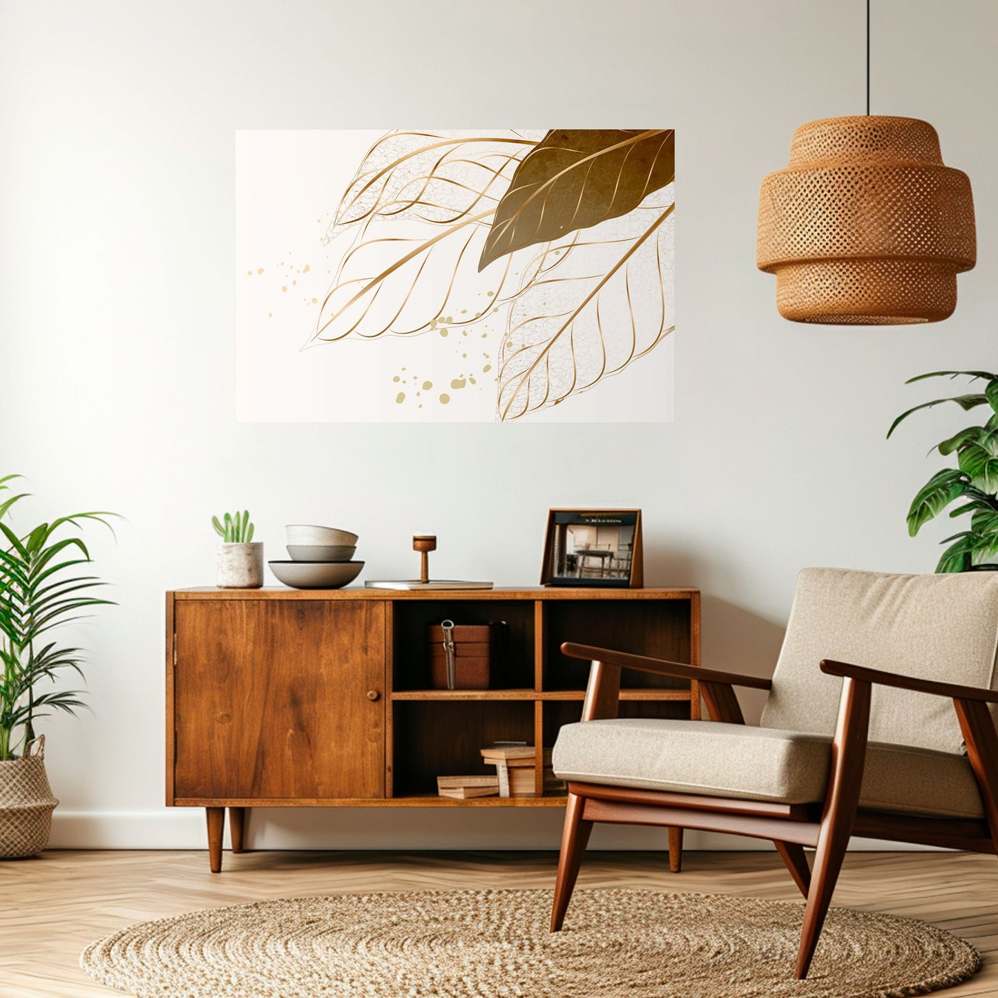 ELEGANZA NEL FOGLIAME Poster orizzontale staccabile e attaccabile