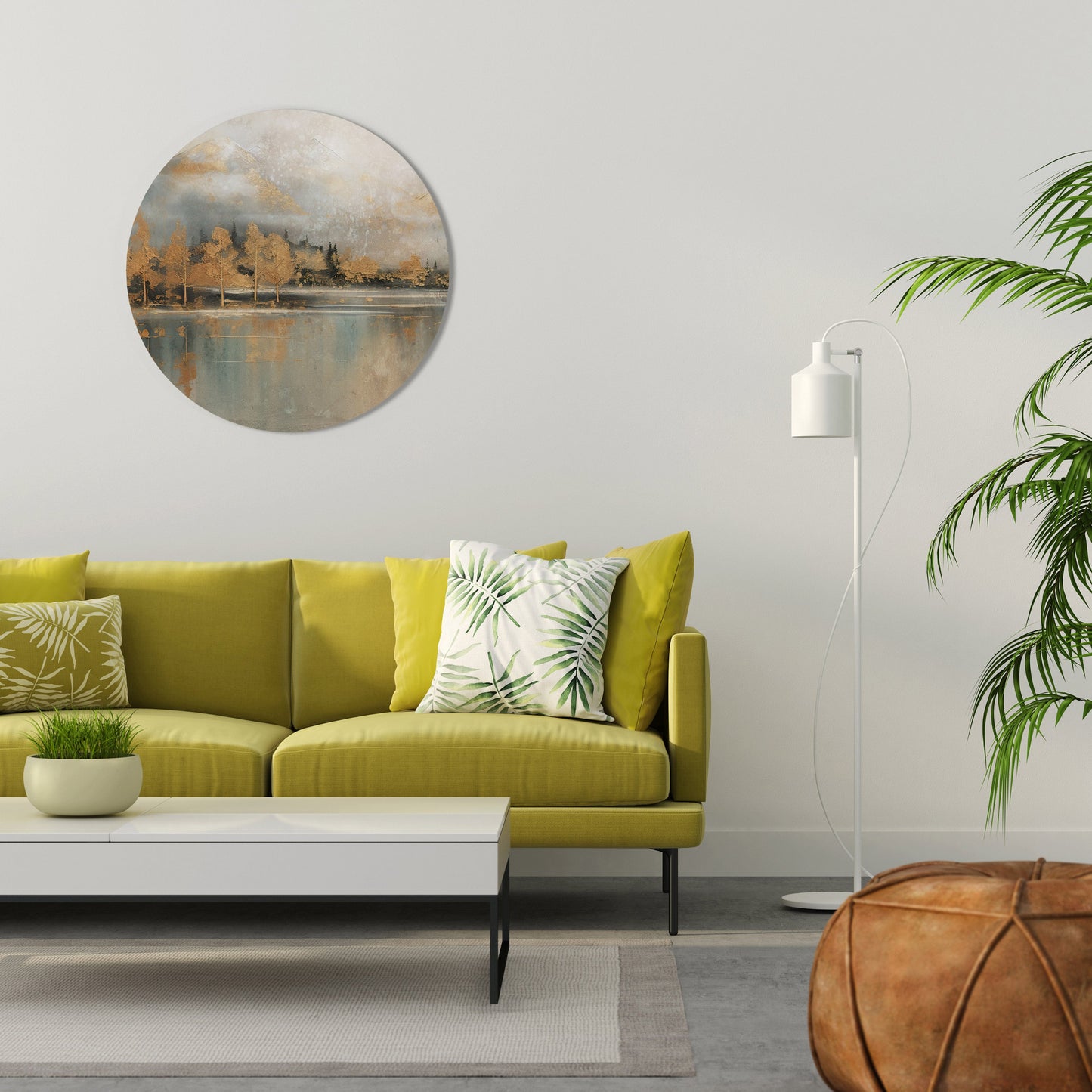 ECHOES OF GOLDEN DAWN Round Wall Art