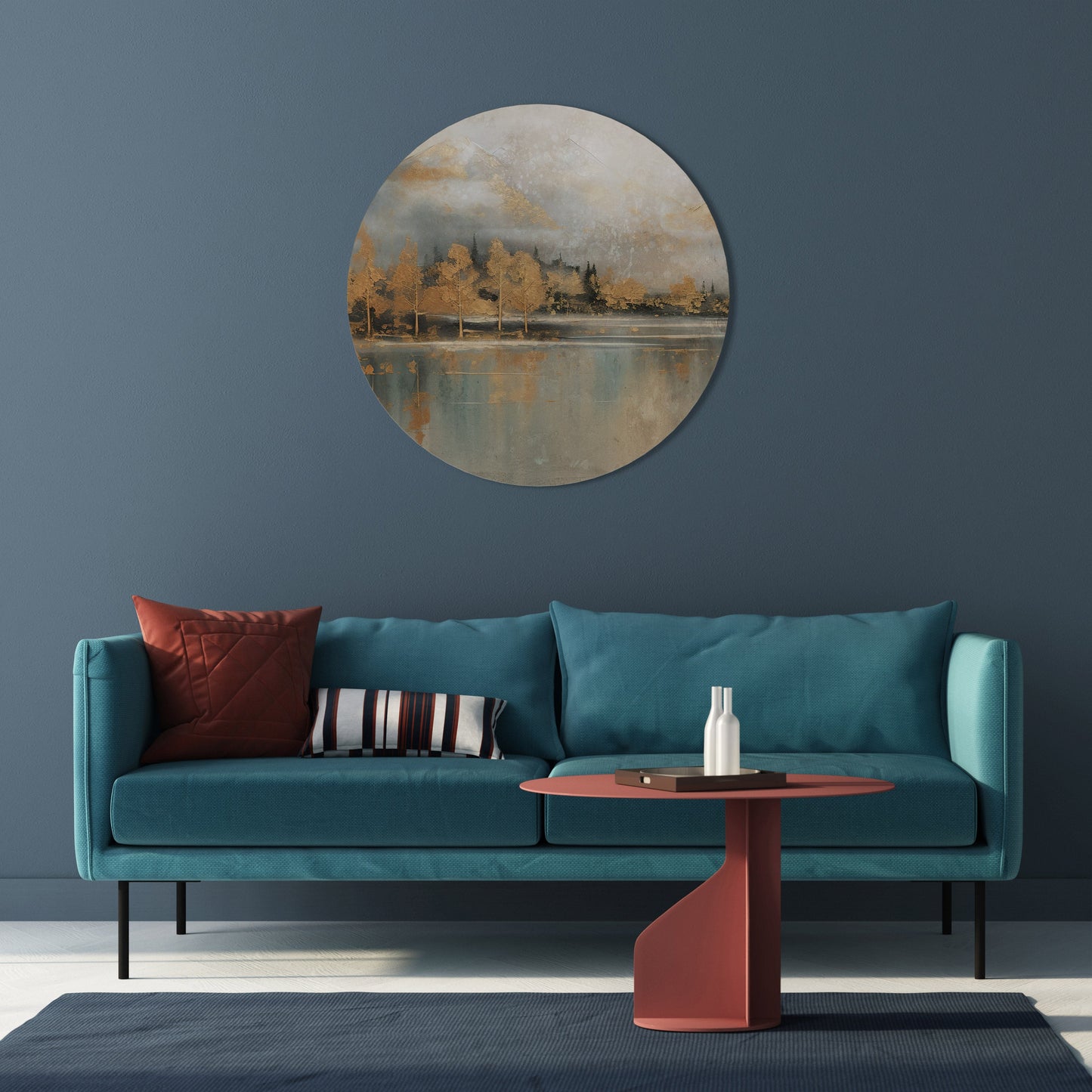 ECHOES OF GOLDEN DAWN Round Wall Art