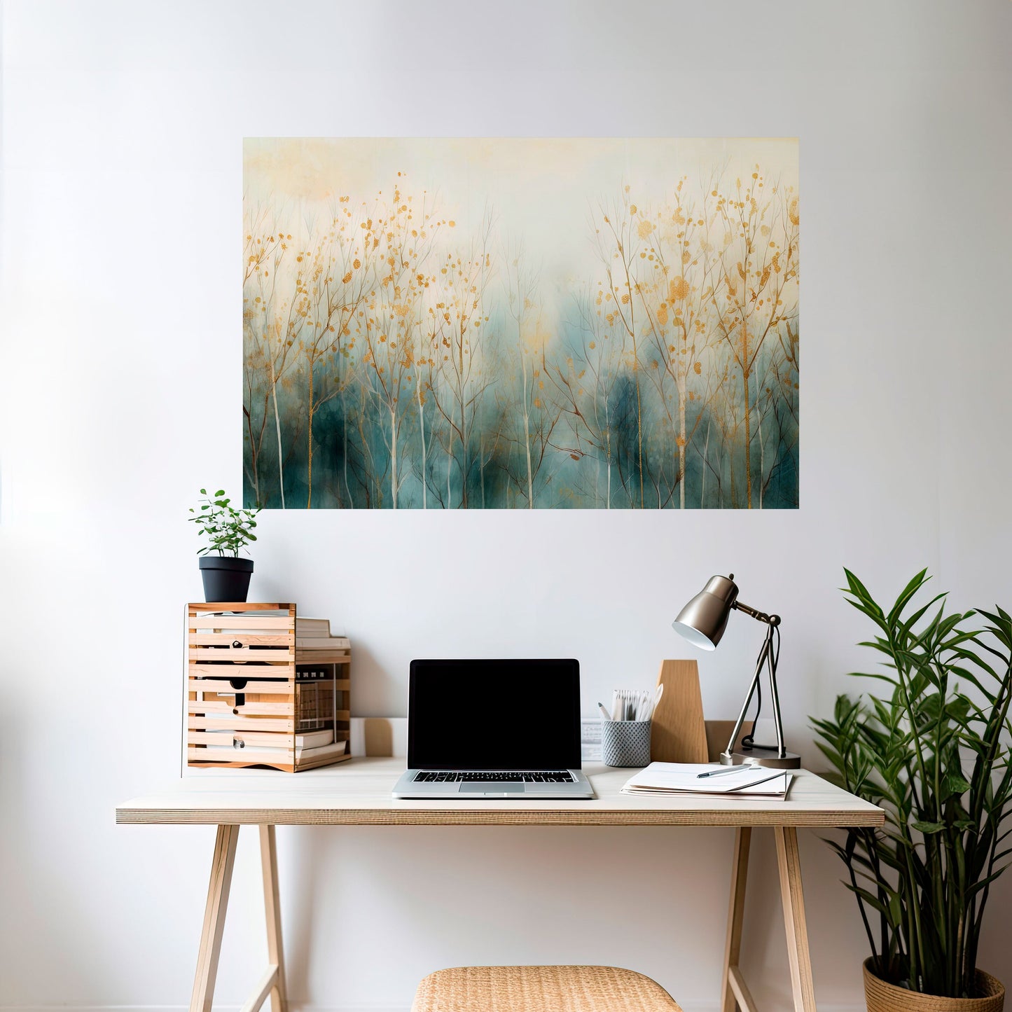 Poster orizzontale staccabile e attaccabile SOGNO DELLA FORESTA MISTICA