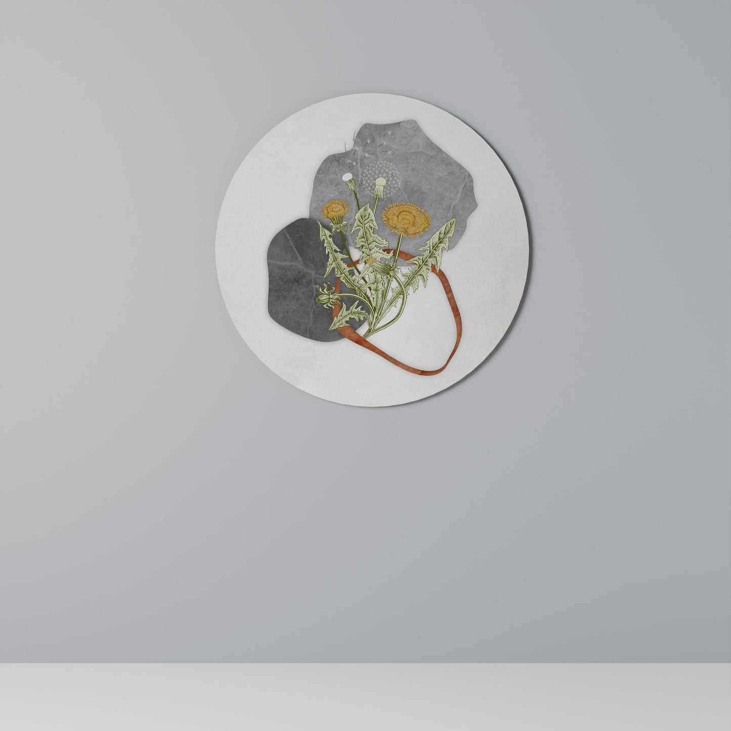 DANDELION RING Round Wall Art