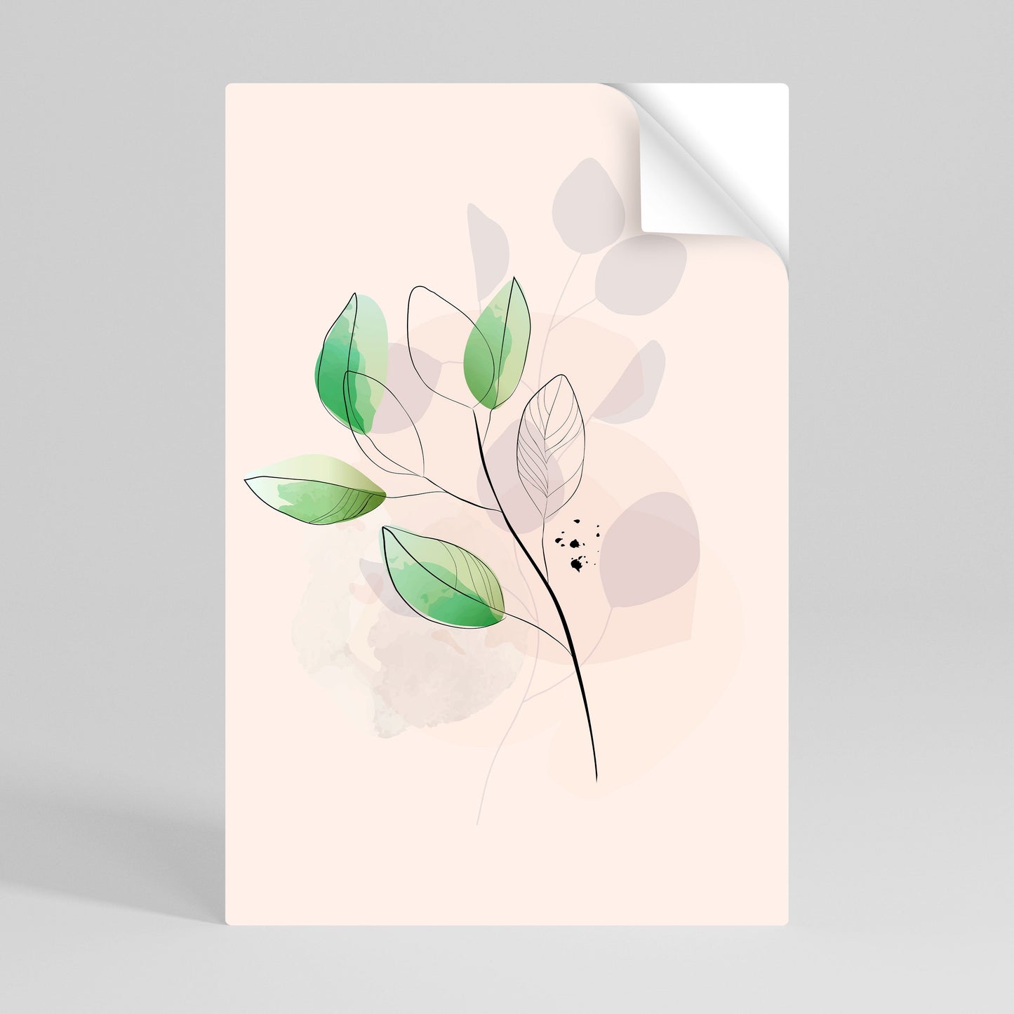 Poster verticale staccabile e attaccabile SERENE LEAF SONG