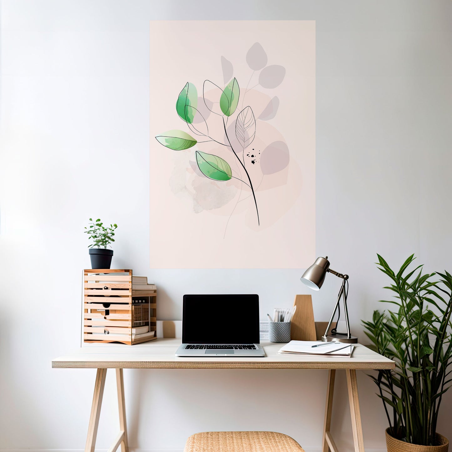 Poster verticale staccabile e attaccabile SERENE LEAF SONG