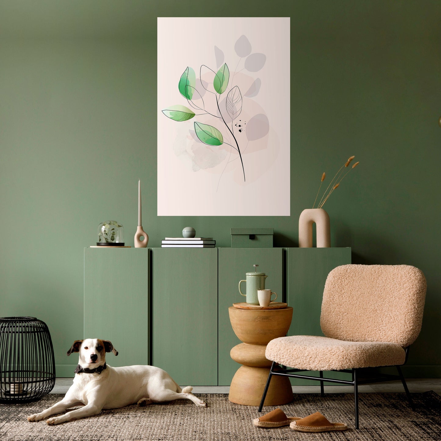 Poster verticale staccabile e attaccabile SERENE LEAF SONG