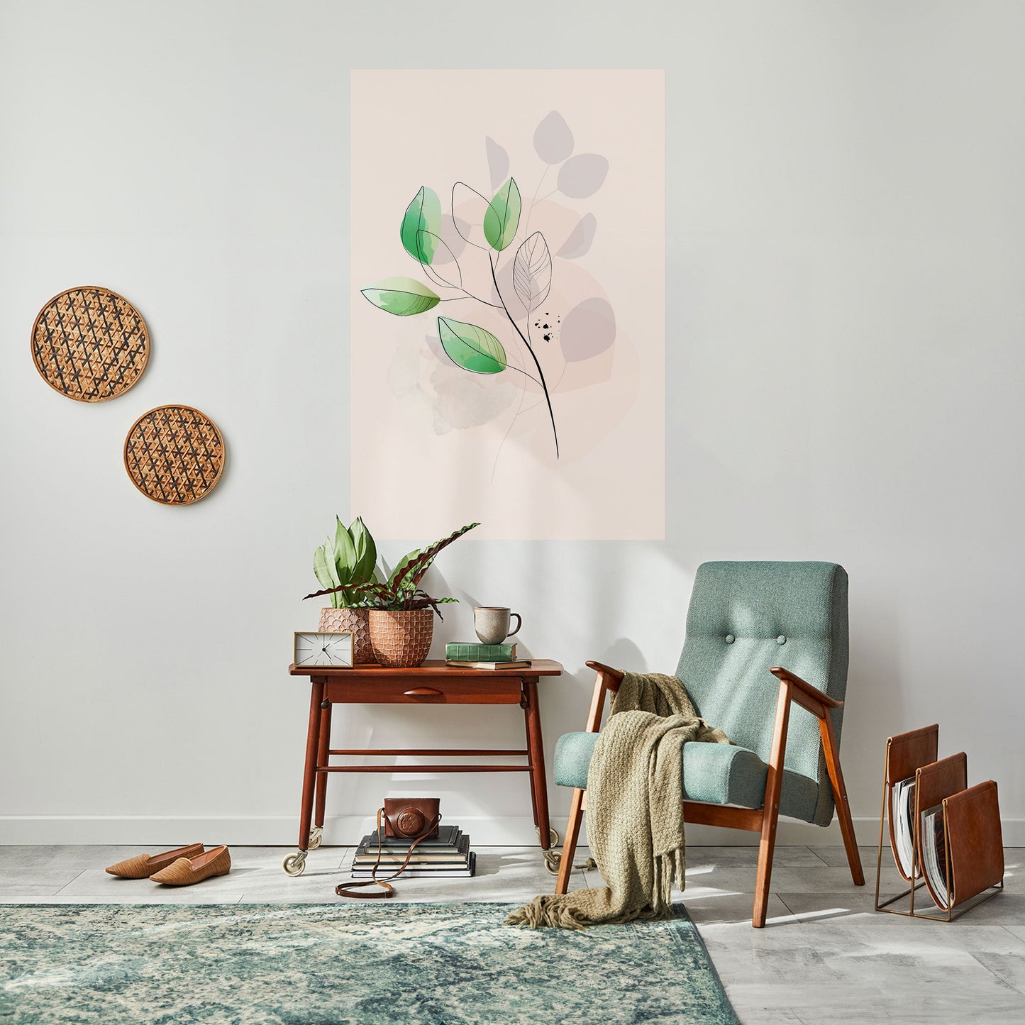 Poster verticale staccabile e attaccabile SERENE LEAF SONG