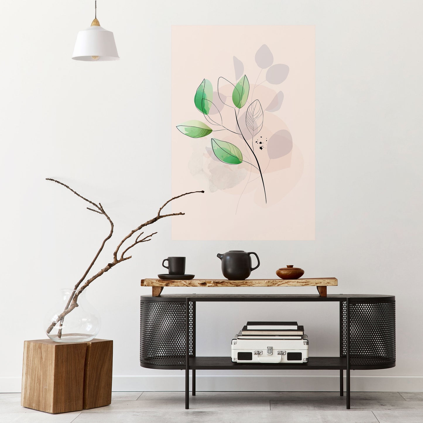 Poster verticale staccabile e attaccabile SERENE LEAF SONG