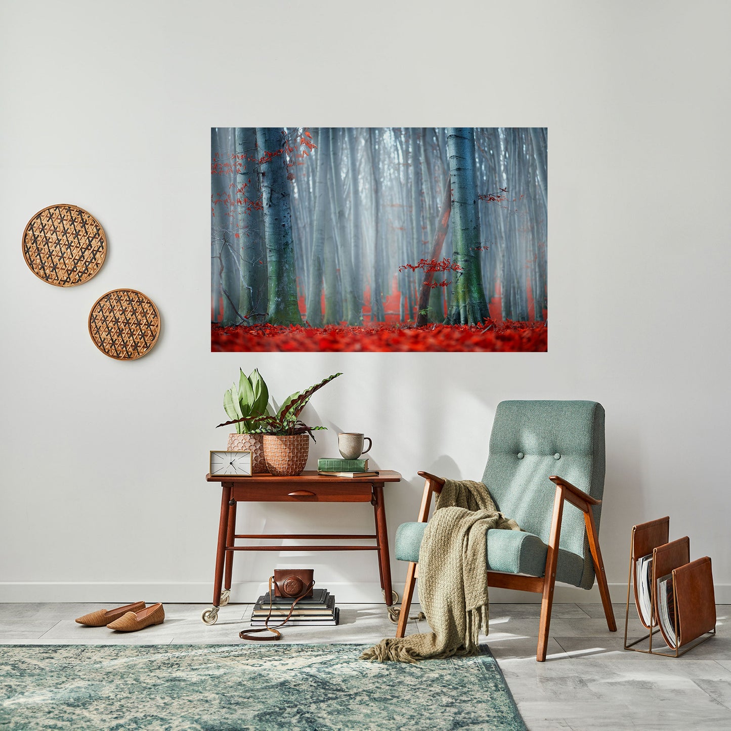 Poster orizzontale stacca e attacca TRANQUIL RED ELEGANCE