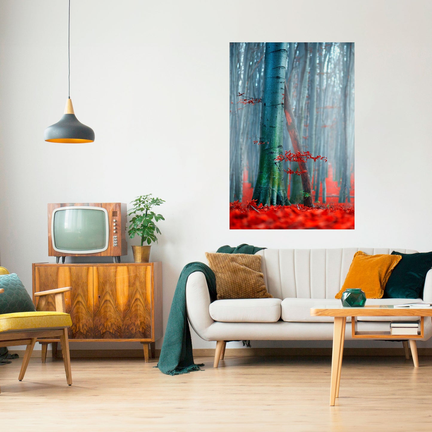 Poster verticale da staccare e attaccare TRANQUIL RED ELEGANCE