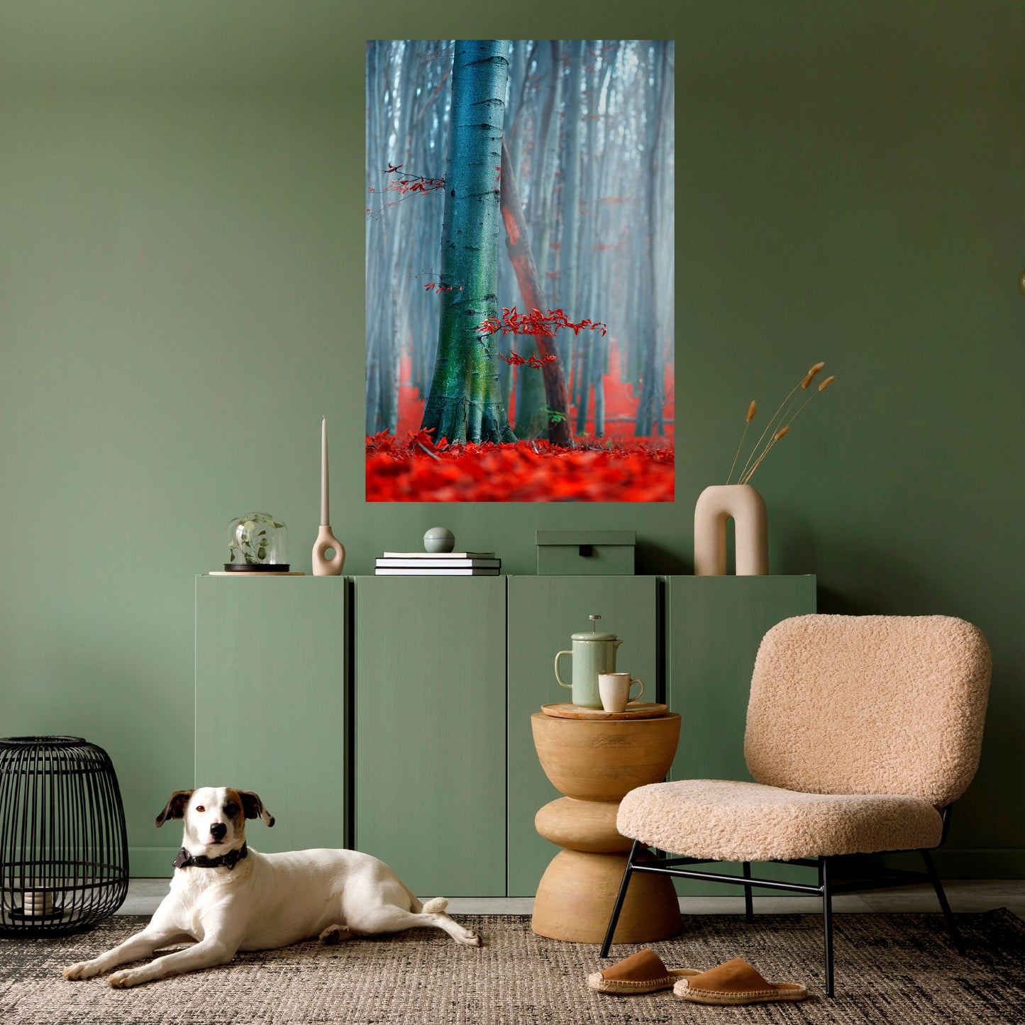 Poster verticale da staccare e attaccare TRANQUIL RED ELEGANCE