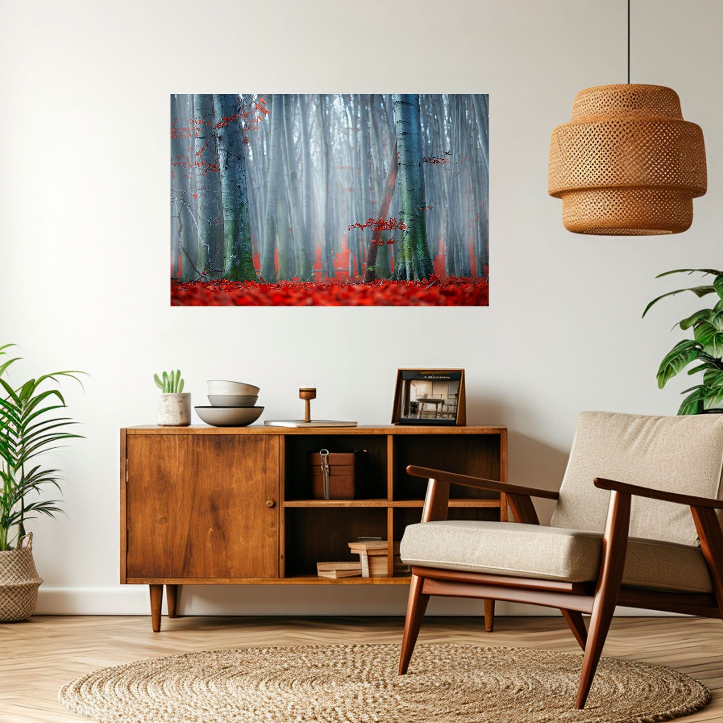 Poster orizzontale stacca e attacca TRANQUIL RED ELEGANCE