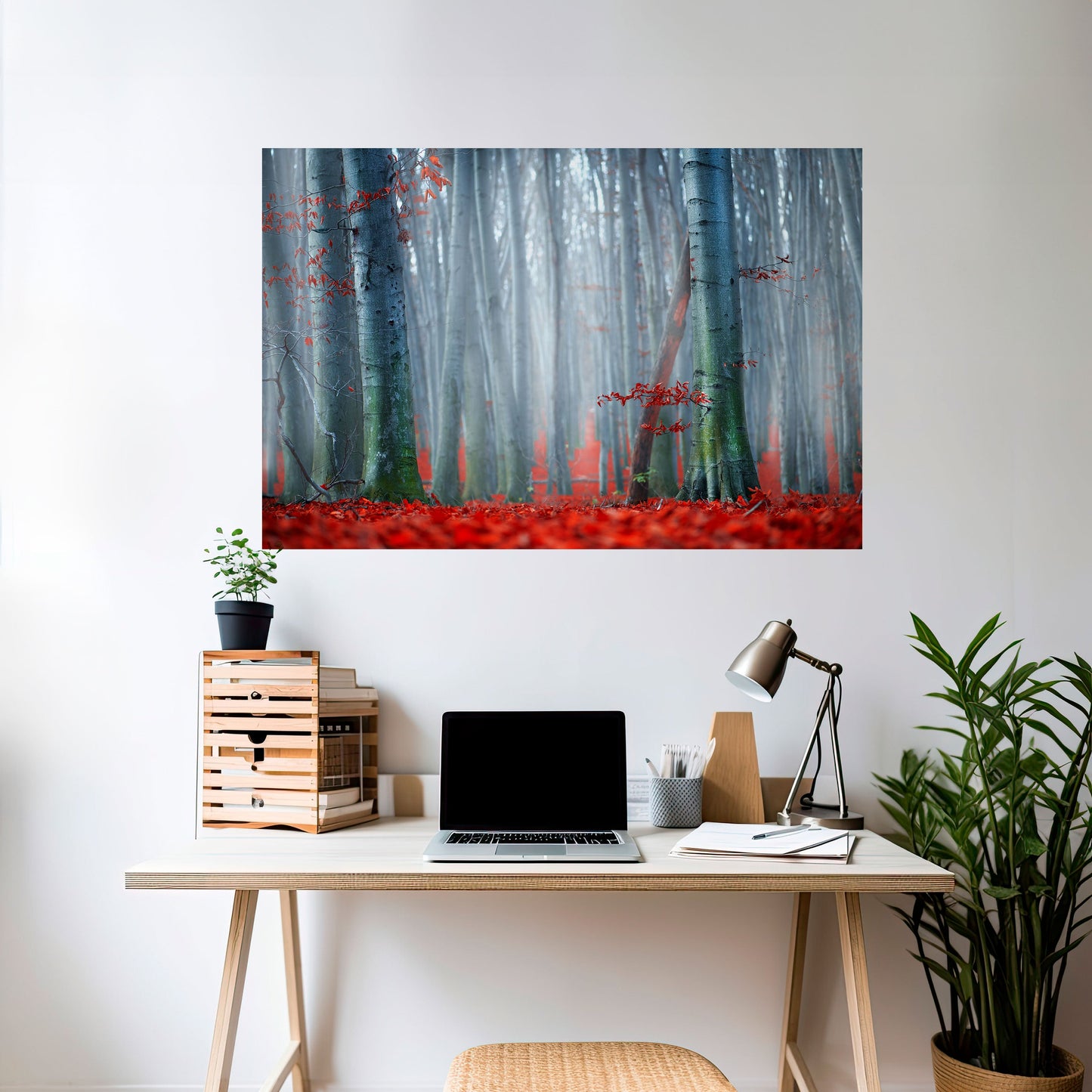 Poster orizzontale stacca e attacca TRANQUIL RED ELEGANCE