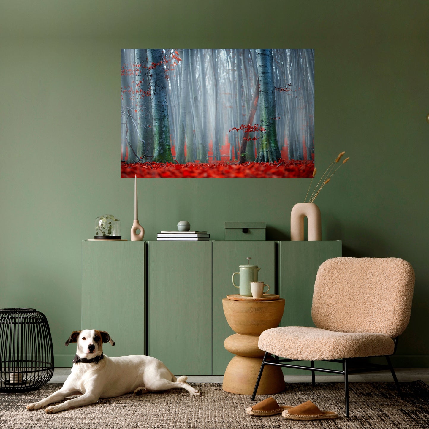 Poster orizzontale stacca e attacca TRANQUIL RED ELEGANCE