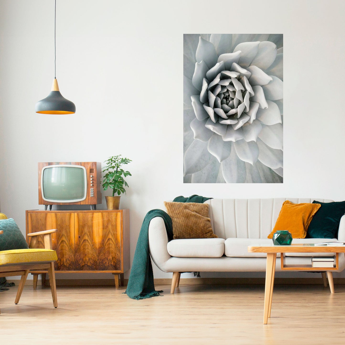 Poster verticale ELEGANTE PETAL SWIRL staccabile e attaccabile