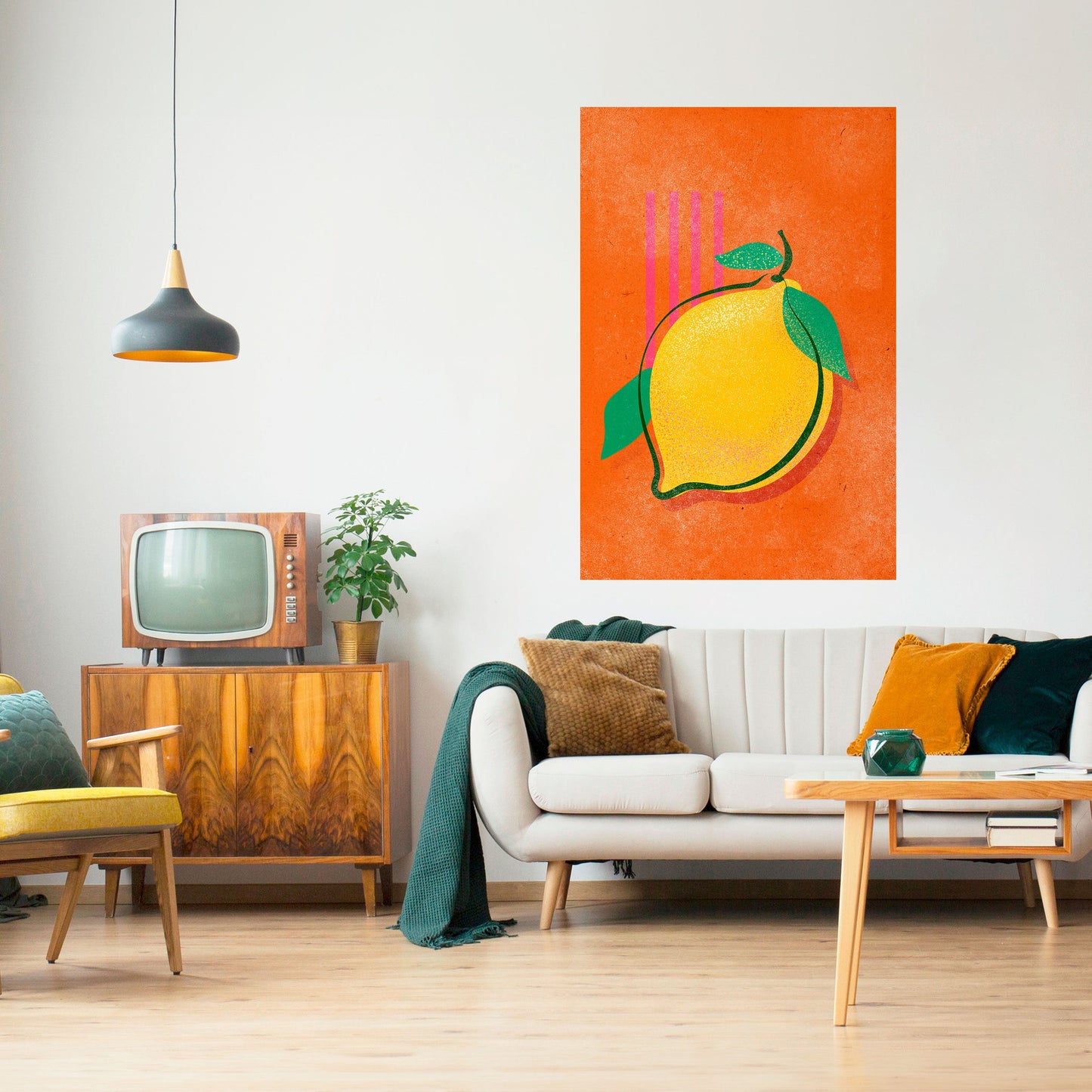 Poster verticale con LIMONE DELIZIOSO da staccare e attaccare