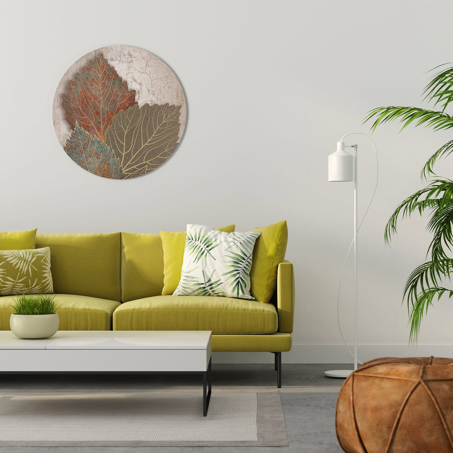 LEAVES OF TIME Round Wall Art