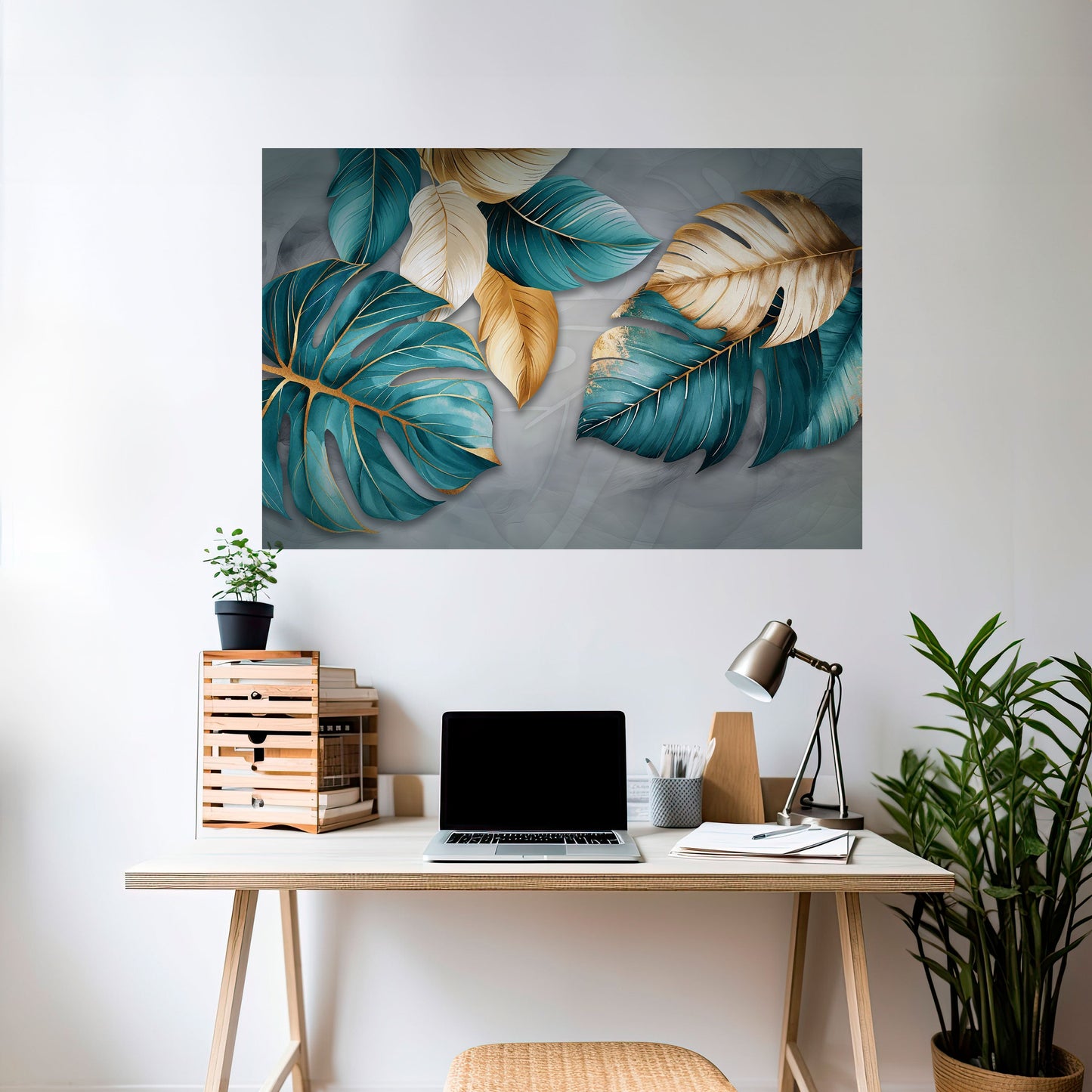 ELEGANZA NELLE FOGLIE Poster orizzontale staccabile e attaccabile