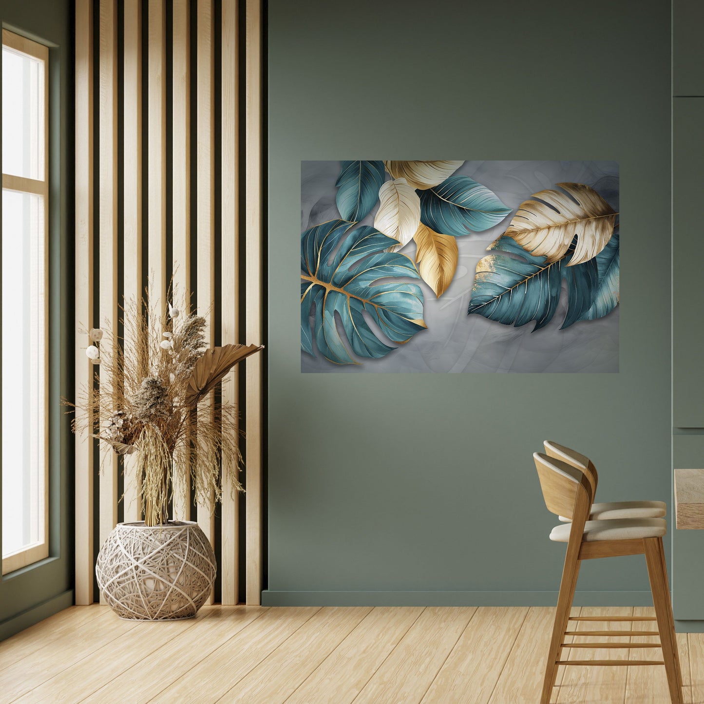 ELEGANZA NELLE FOGLIE Poster orizzontale staccabile e attaccabile
