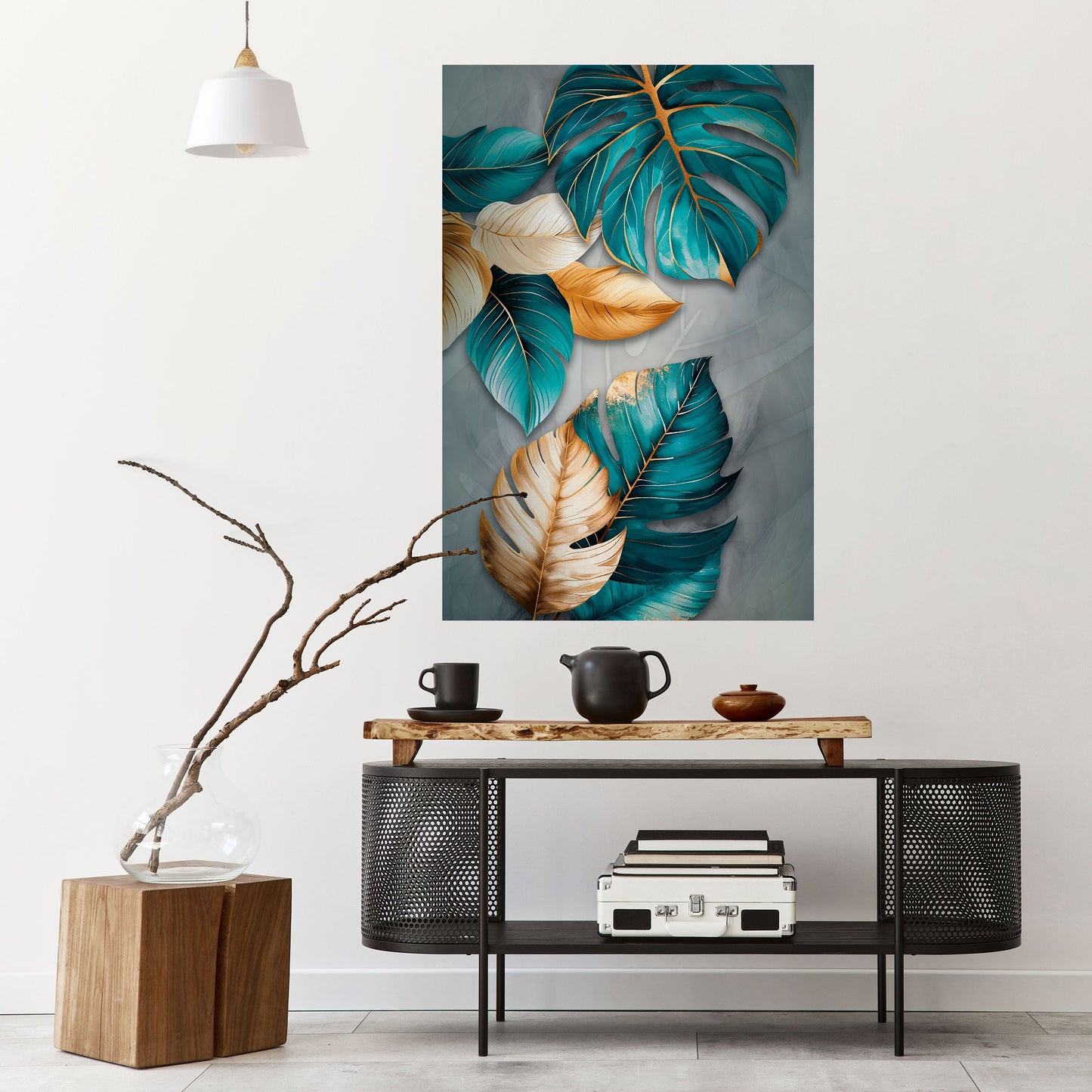 ELEGANZA NELLE FOGLIE Poster verticale staccabile e attaccabile