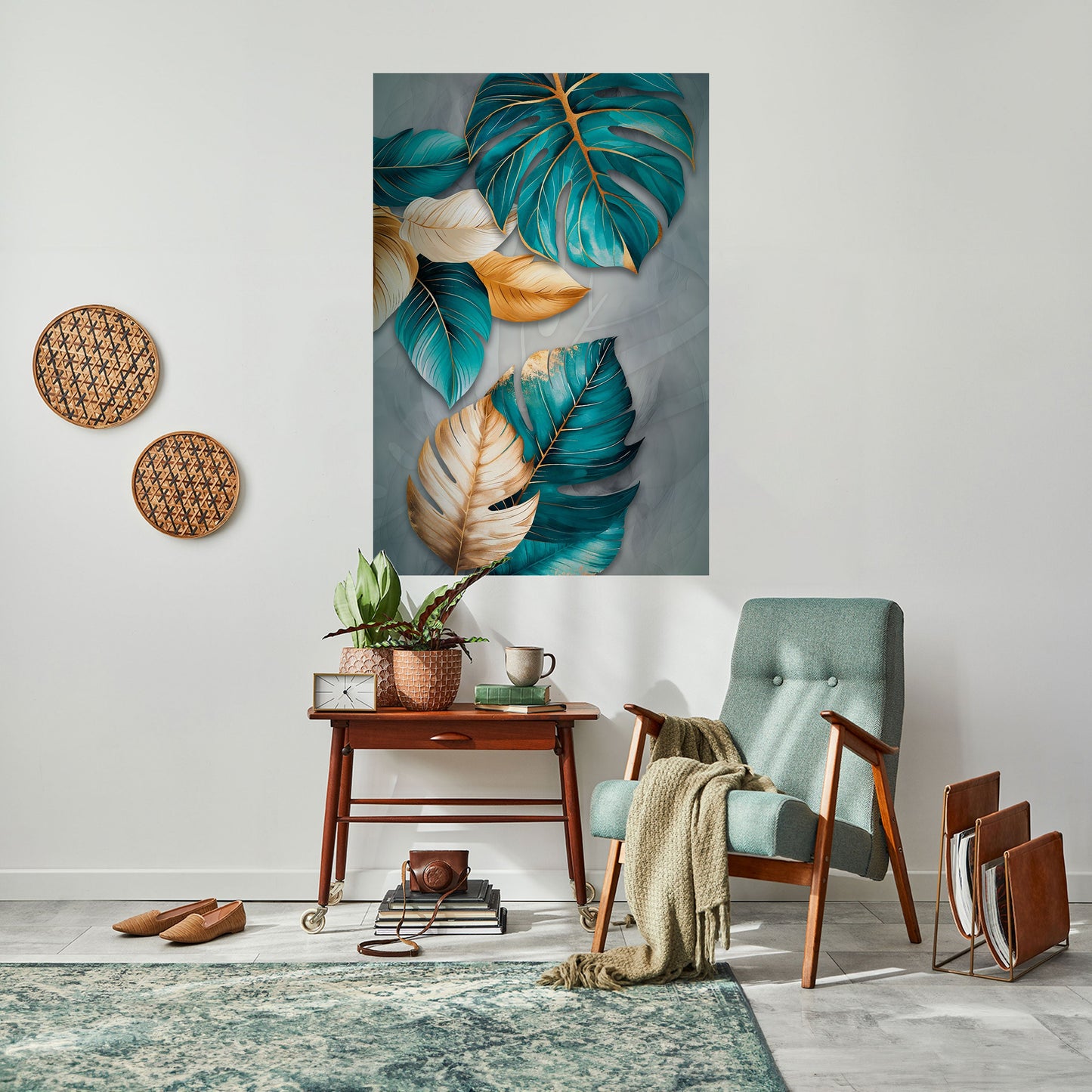 ELEGANZA NELLE FOGLIE Poster verticale staccabile e attaccabile