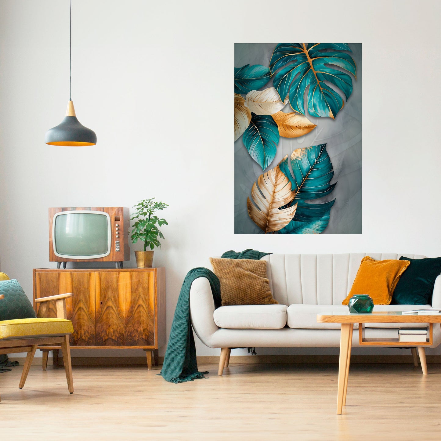 ELEGANZA NELLE FOGLIE Poster verticale staccabile e attaccabile