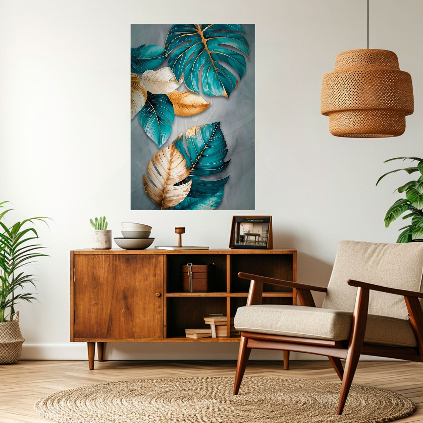 ELEGANZA NELLE FOGLIE Poster verticale staccabile e attaccabile