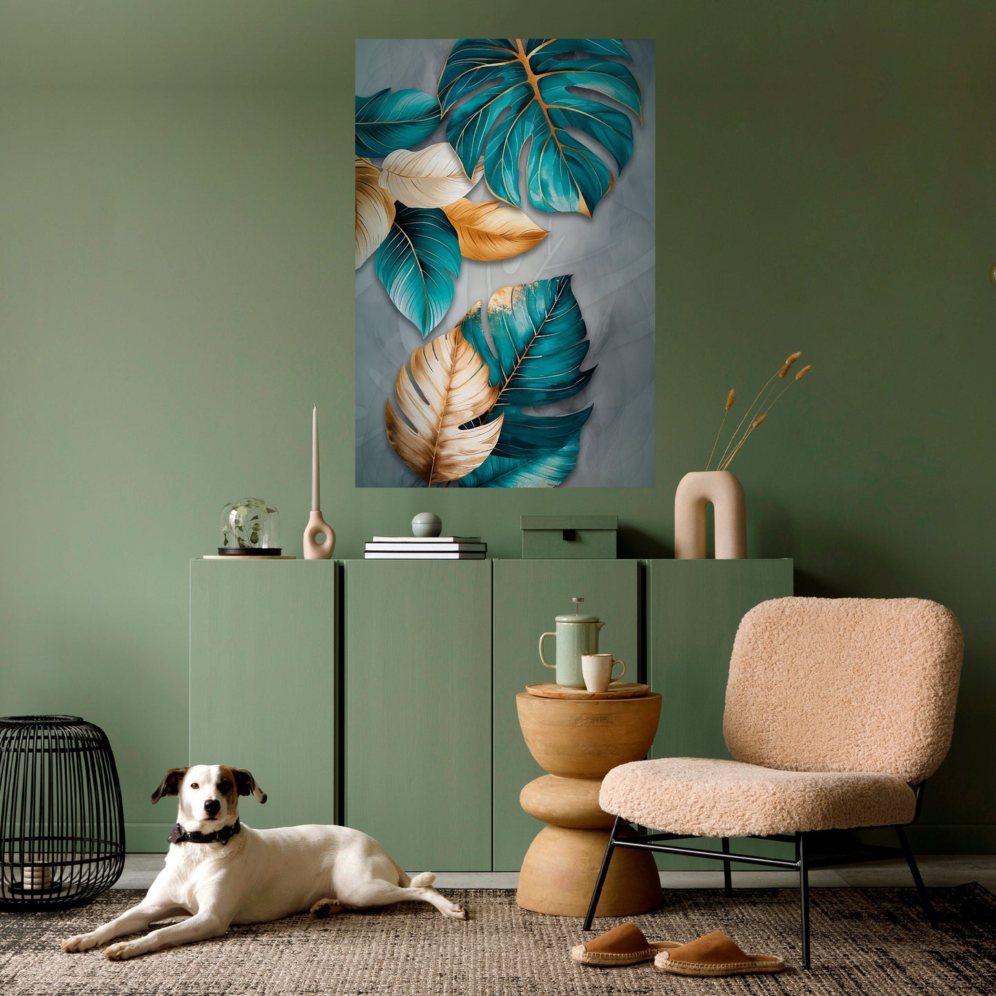 ELEGANZA NELLE FOGLIE Poster verticale staccabile e attaccabile