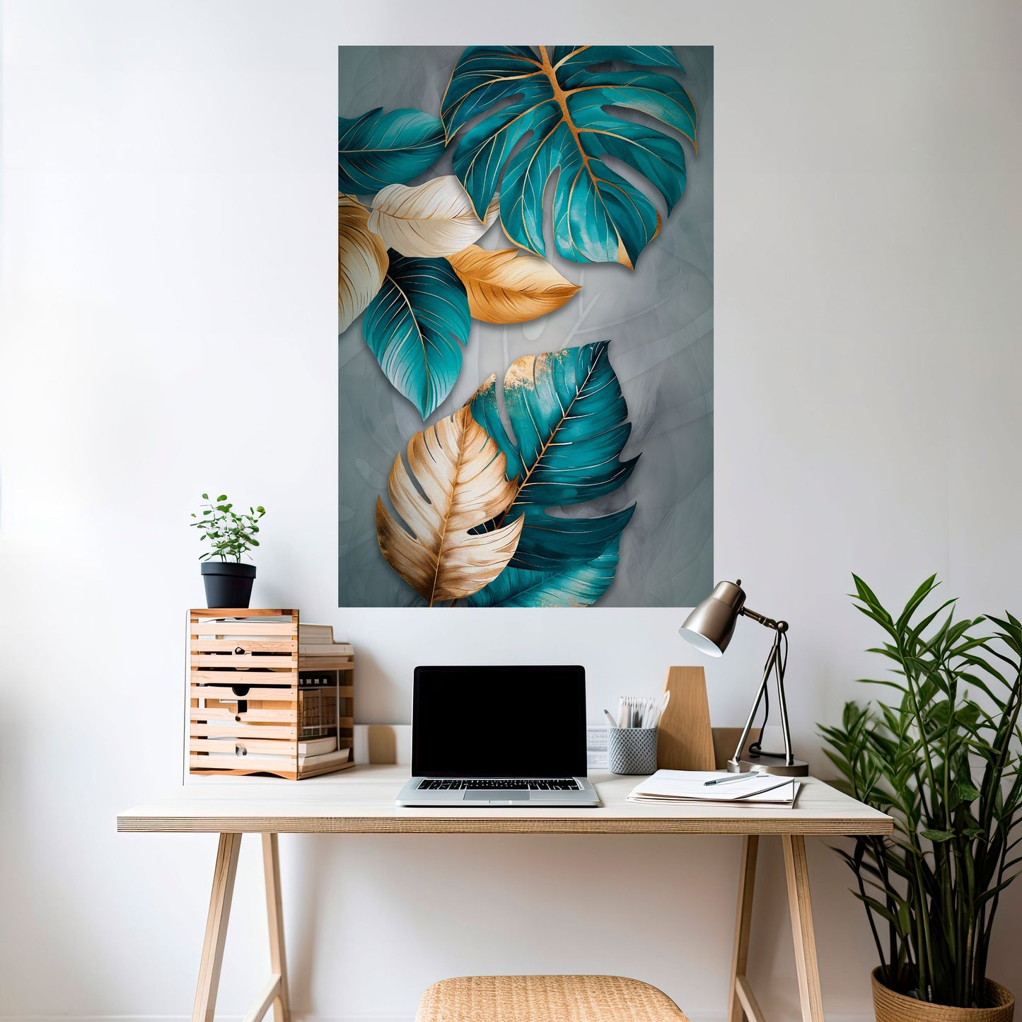 ELEGANZA NELLE FOGLIE Poster verticale staccabile e attaccabile