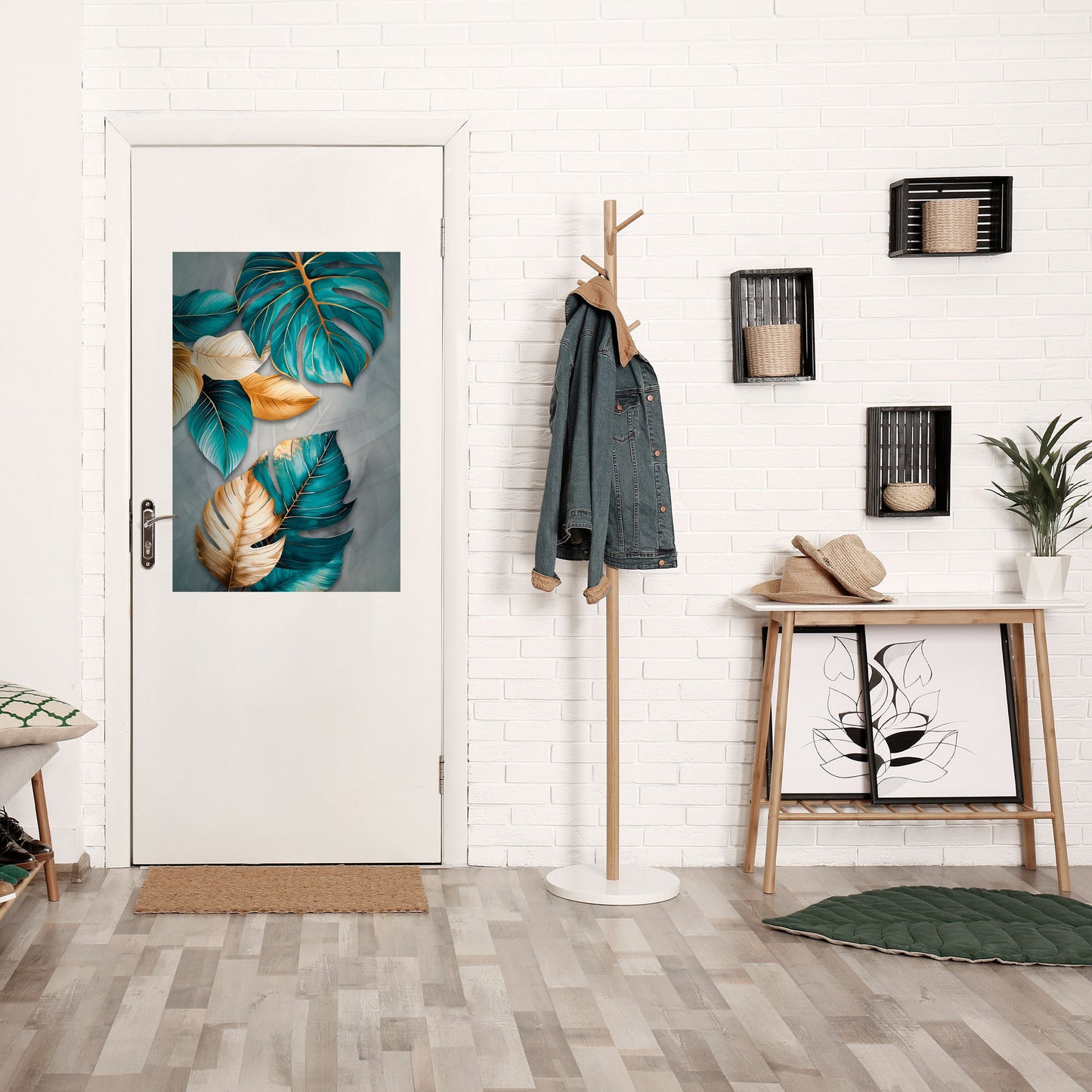ELEGANZA NELLE FOGLIE Poster verticale staccabile e attaccabile