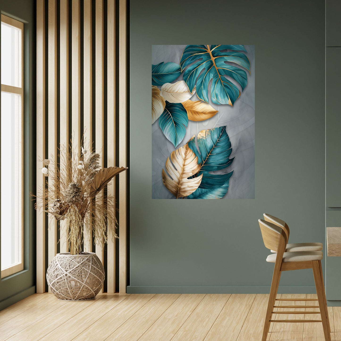 ELEGANZA NELLE FOGLIE Poster verticale staccabile e attaccabile