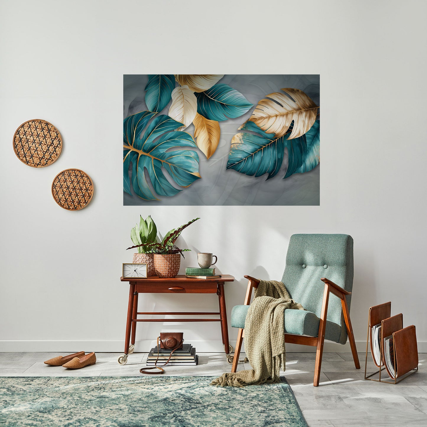 ELEGANZA NELLE FOGLIE Poster orizzontale staccabile e attaccabile