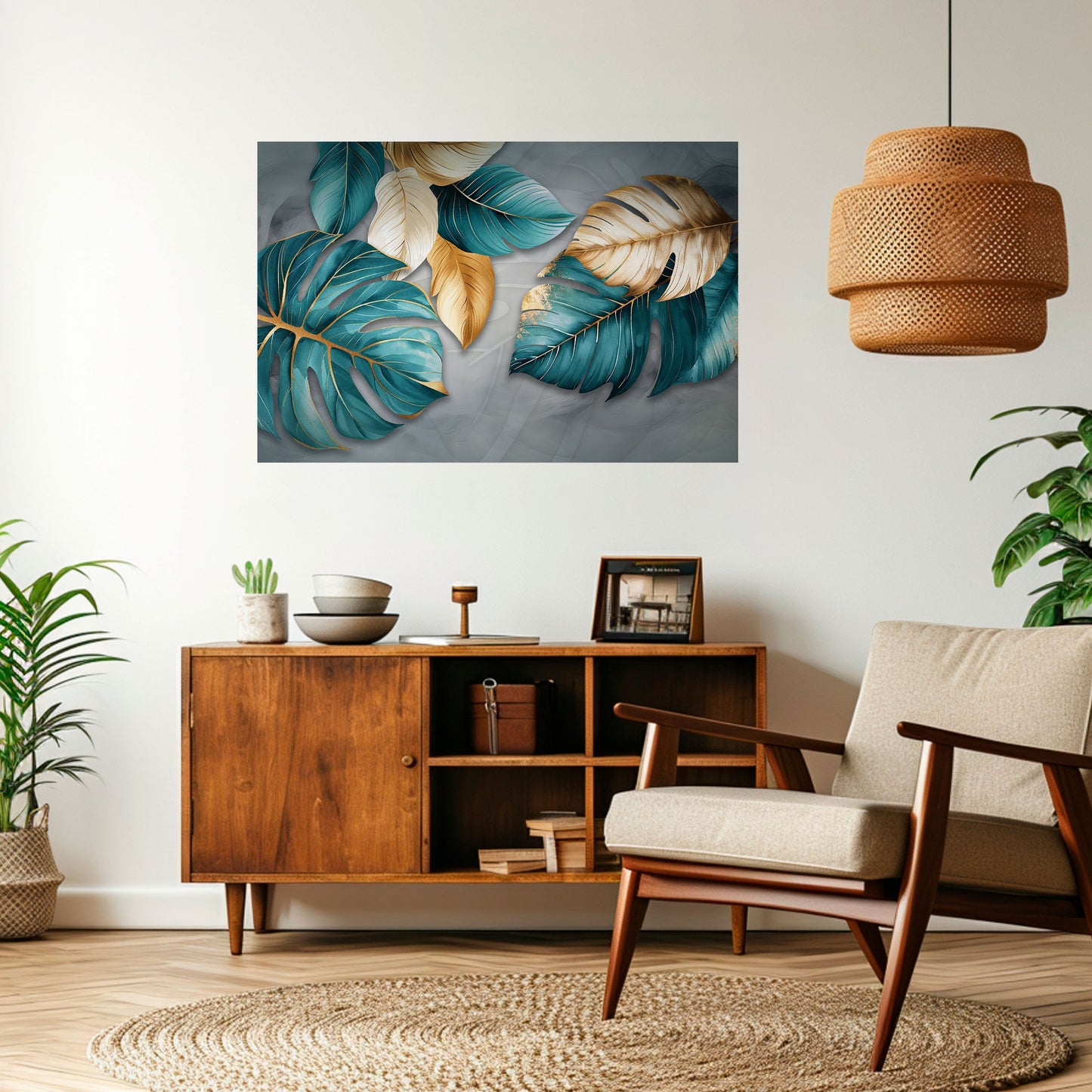 ELEGANZA NELLE FOGLIE Poster orizzontale staccabile e attaccabile