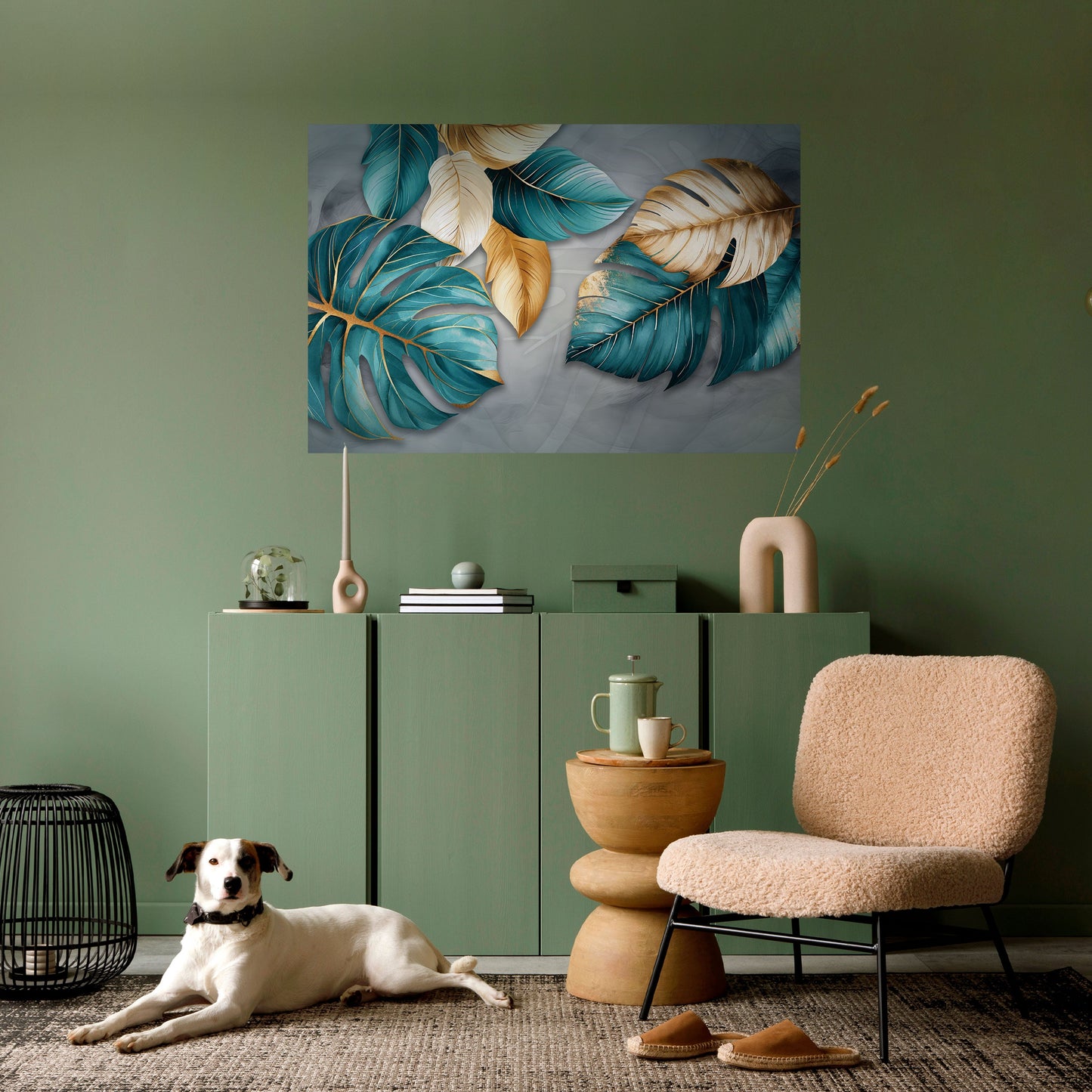 ELEGANZA NELLE FOGLIE Poster orizzontale staccabile e attaccabile