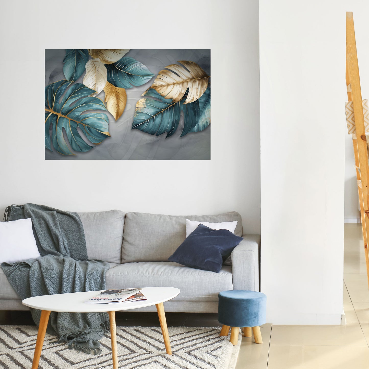 ELEGANZA NELLE FOGLIE Poster orizzontale staccabile e attaccabile