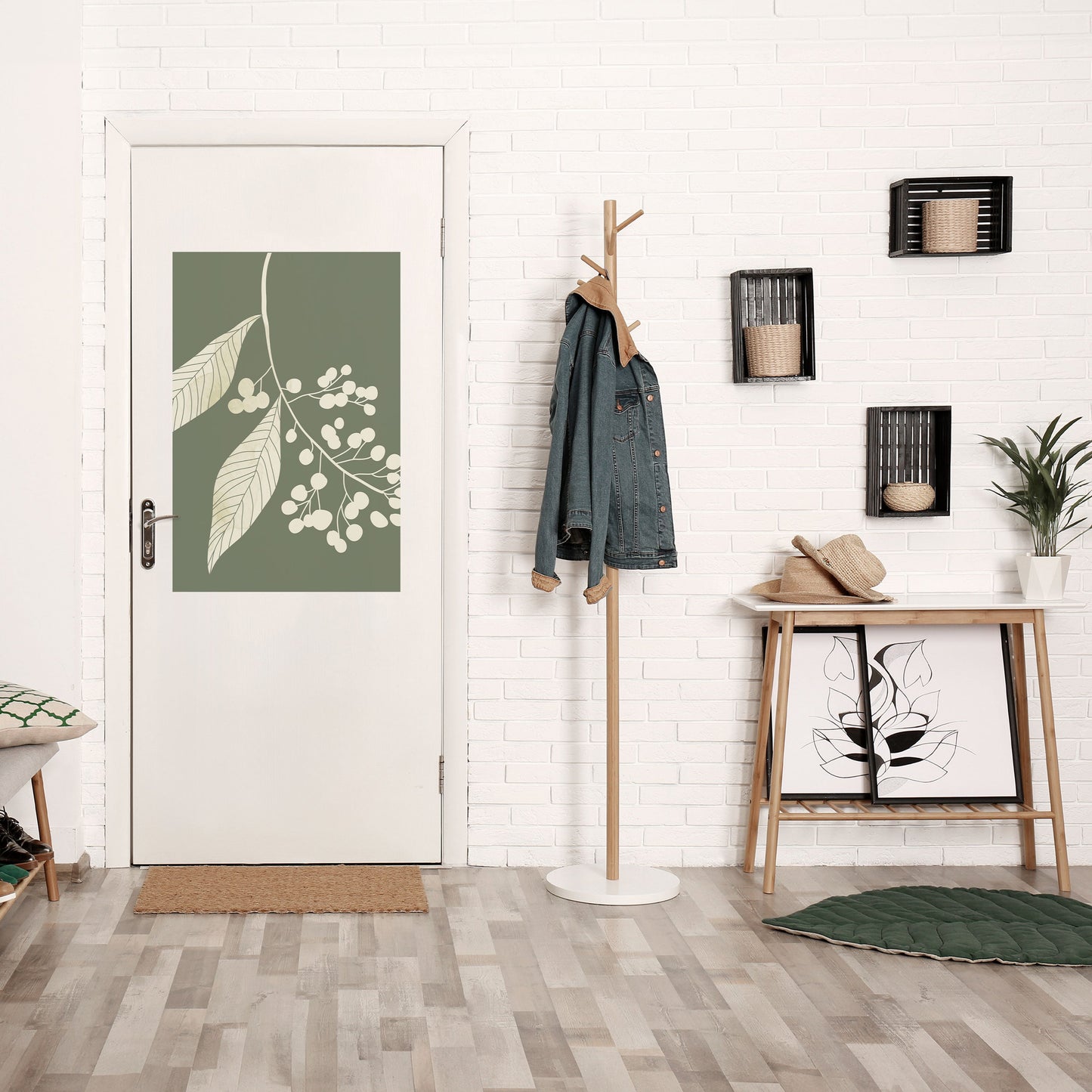 Poster verticale staccabile e attaccabile SERENE LEAFY FANTASIES