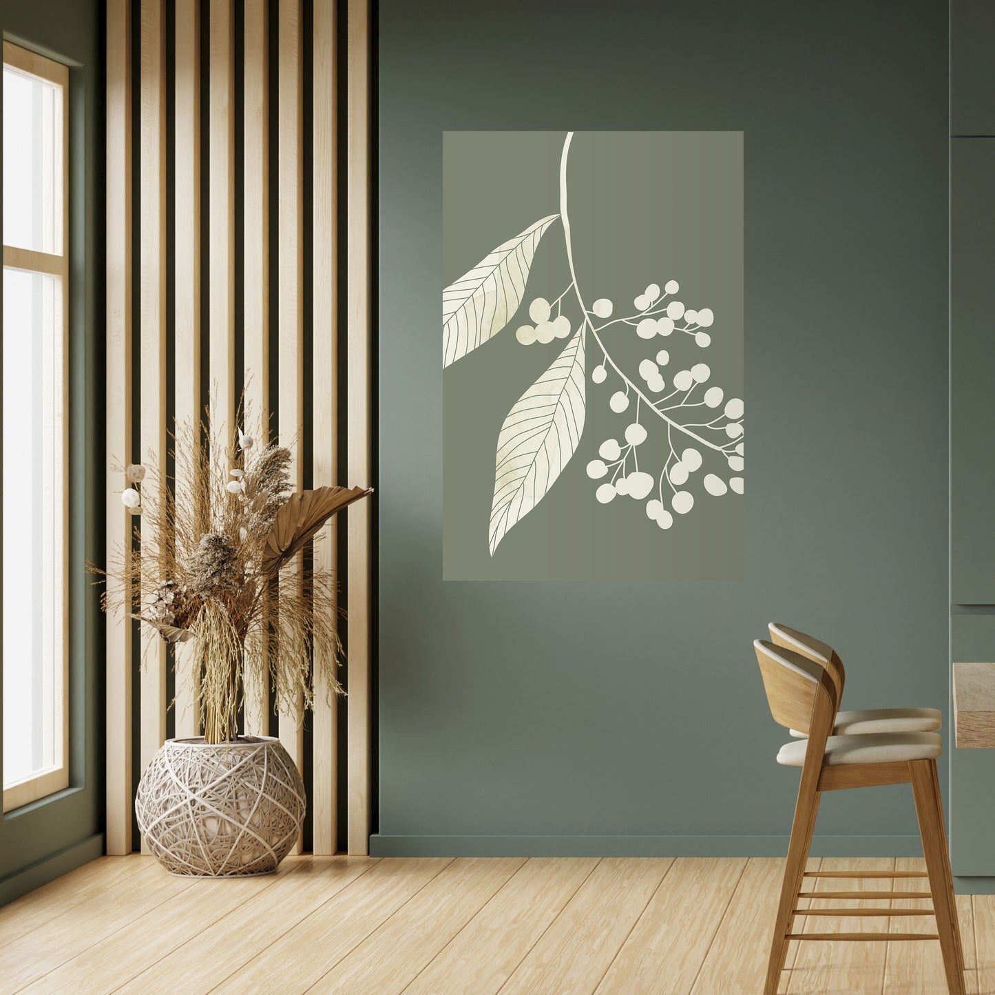 Poster verticale staccabile e attaccabile SERENE LEAFY FANTASIES