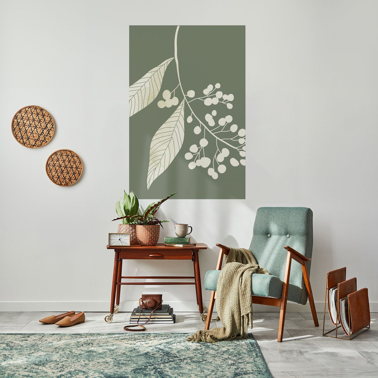 Poster verticale staccabile e attaccabile SERENE LEAFY FANTASIES