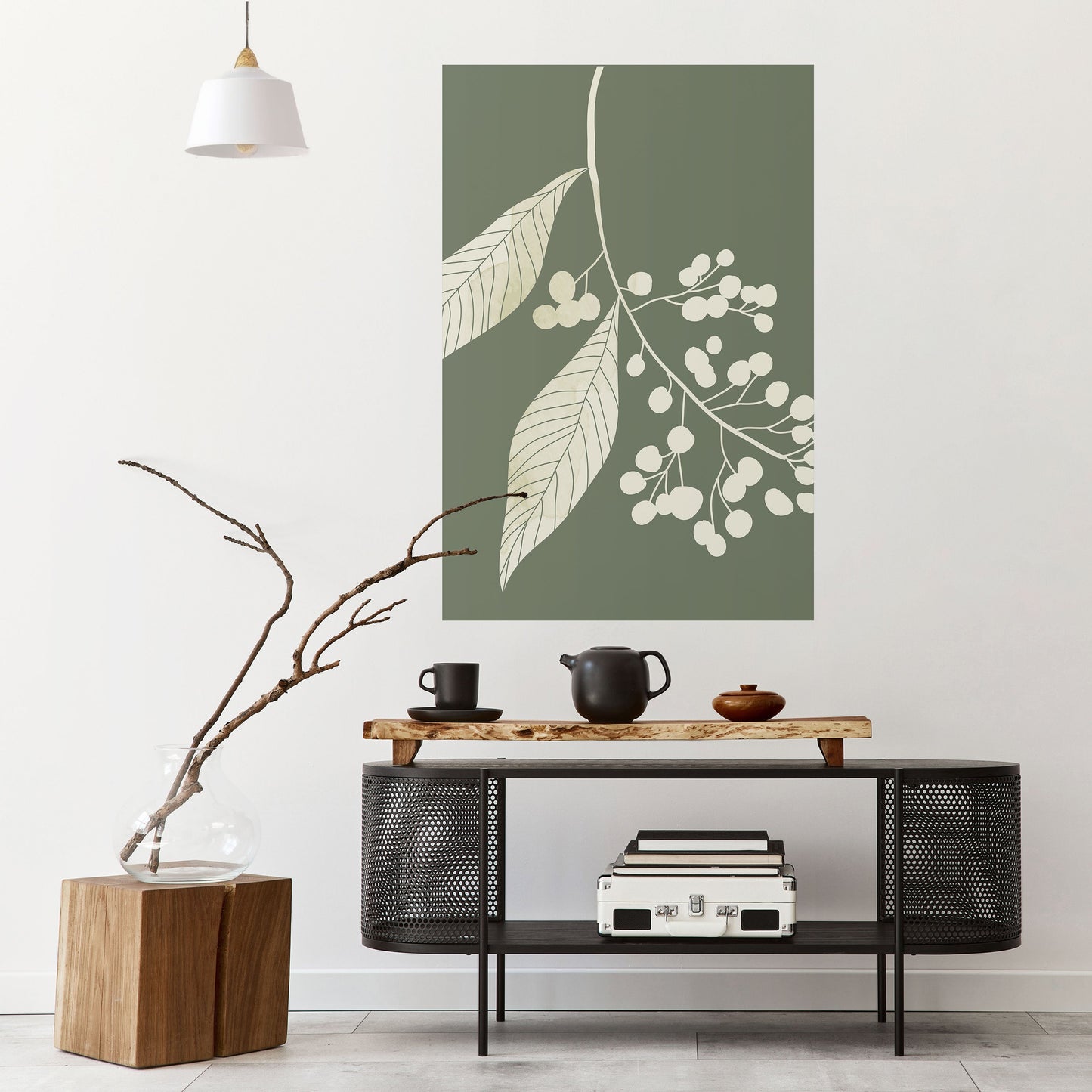 Poster verticale staccabile e attaccabile SERENE LEAFY FANTASIES