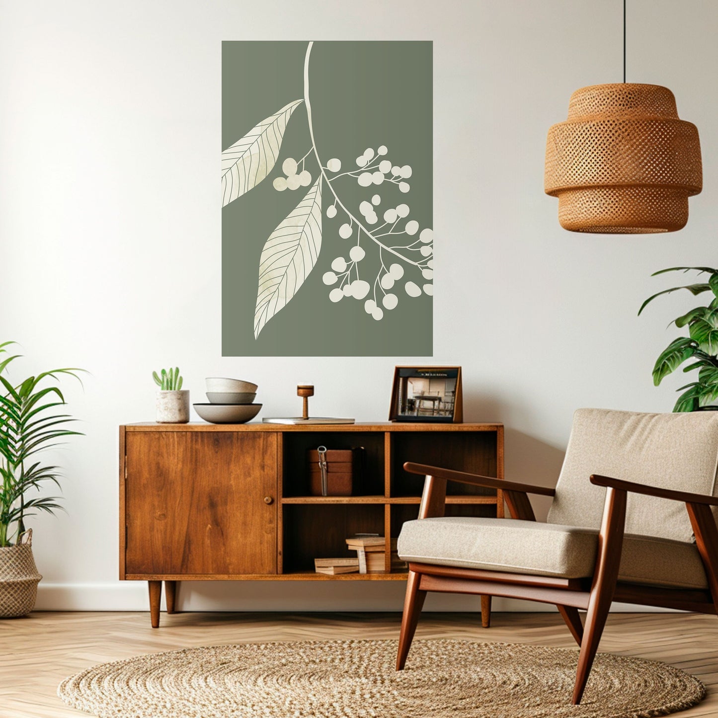 Poster verticale staccabile e attaccabile SERENE LEAFY FANTASIES